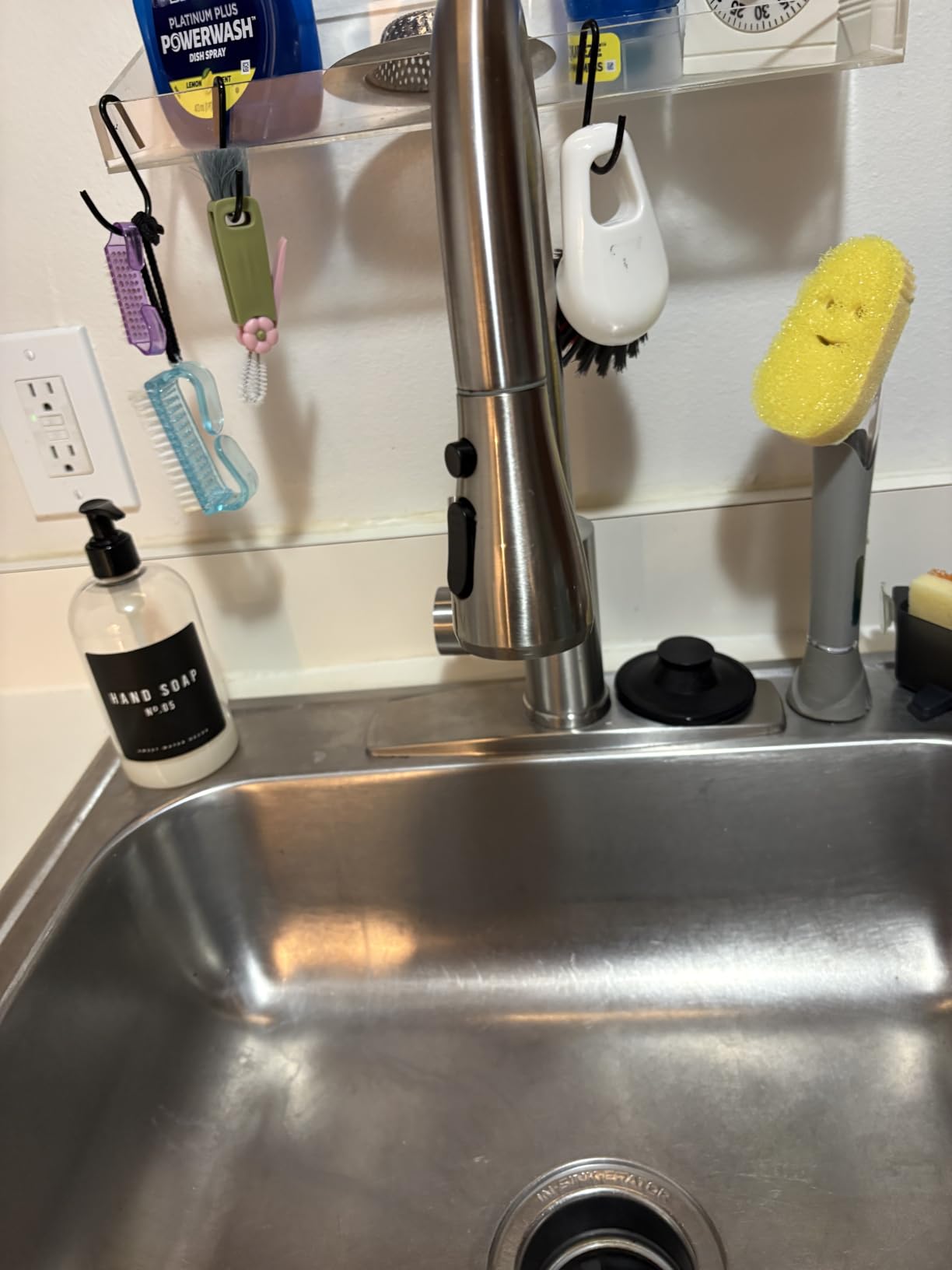FORIOUS Kitchen Faucets Pull Down Sprayer, Stainless Steel, Brushed Nickel | Classic High Arc, Single Handle Kitchen Sink Faucet, Deck Plate for 1 or 3 Hole, Suitable for Farmhouse Camper Laundry Rv Bar customer photo 2
