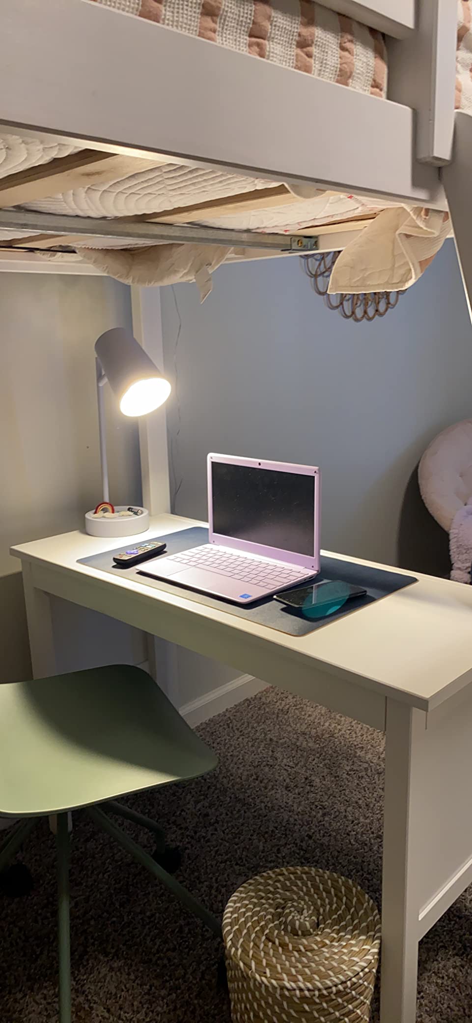 Max & Lily Classic High Loft (Twin), with Bookcase and Desk, White | Modern, Clean Design, Metal Support Bar, Low VOC Finish, Space-Saving, Stable customer photo 1