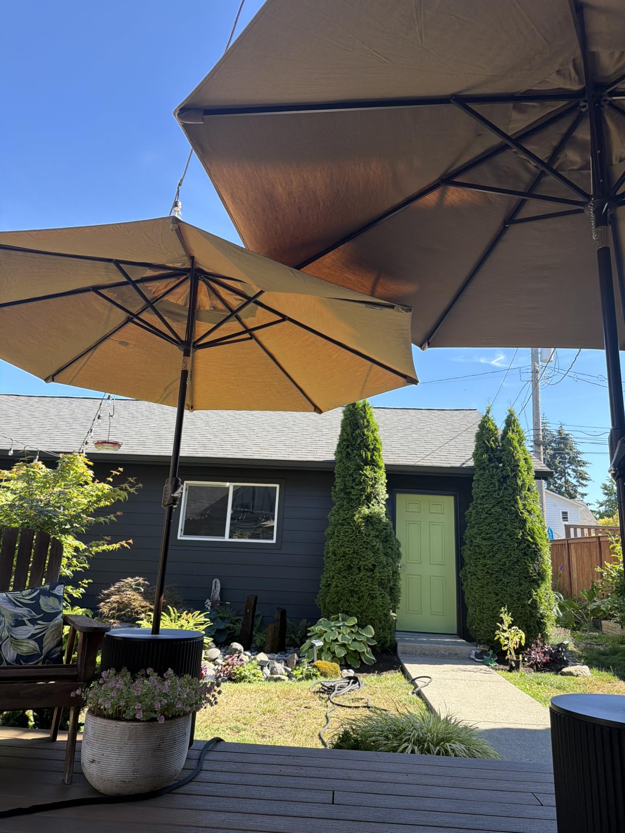 EliteShade USA 10-Year-Non-Fading 9Ft Market Patio Umbrella, UPF 50+ UV Protection Performance Sun Umbrella, Heavy Duty Commercial Grade Outdoor Table Umbrella with Crank & Tilt, Windproof Vented Top for Garden, Pool, Deck and Outdoor Playsets, Heather Beige customer photo 1