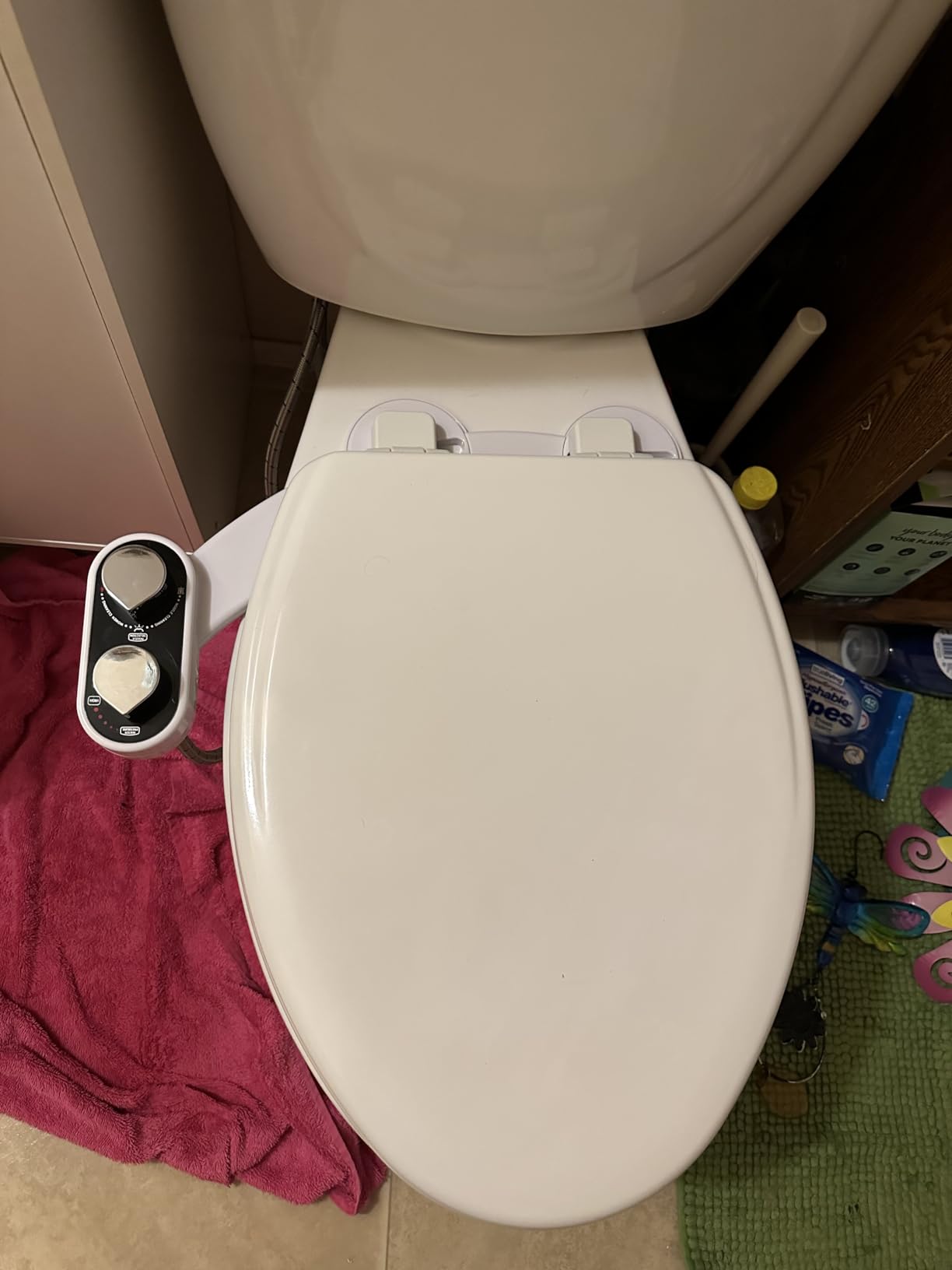 CLEAR REAR Bidet Attachment for Toilet Seat - Non-Electric with Self Cleaning Dual Nozzles, Leak Proof Connectors, Adjustable Water Spray, Rear & Feminine Wash (Black) customer photo 2