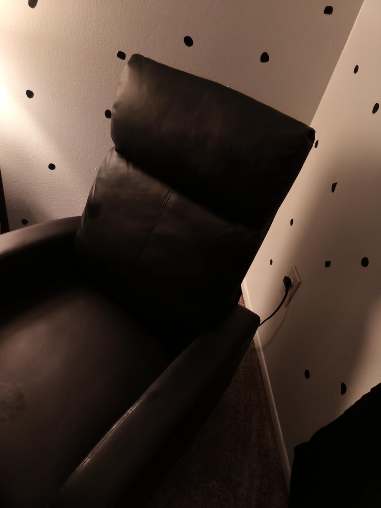 BestMassage Recliner Chair with 2 Point Massage Function, Black PU Leather customer photo 1