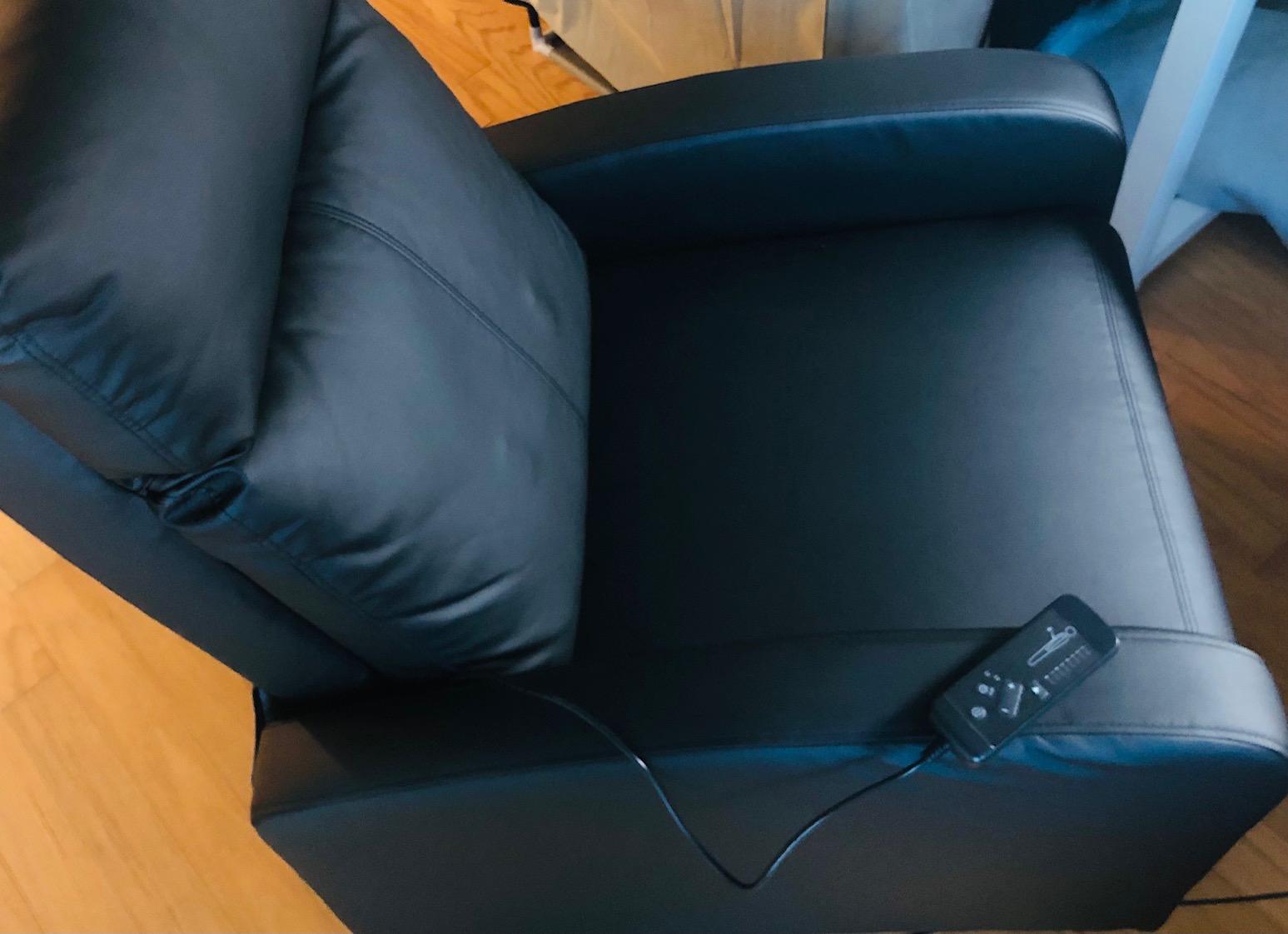 Furniwell Massage Recliner Chair PU Leather, Black Adjustable Home Theater Seating customer photo 1