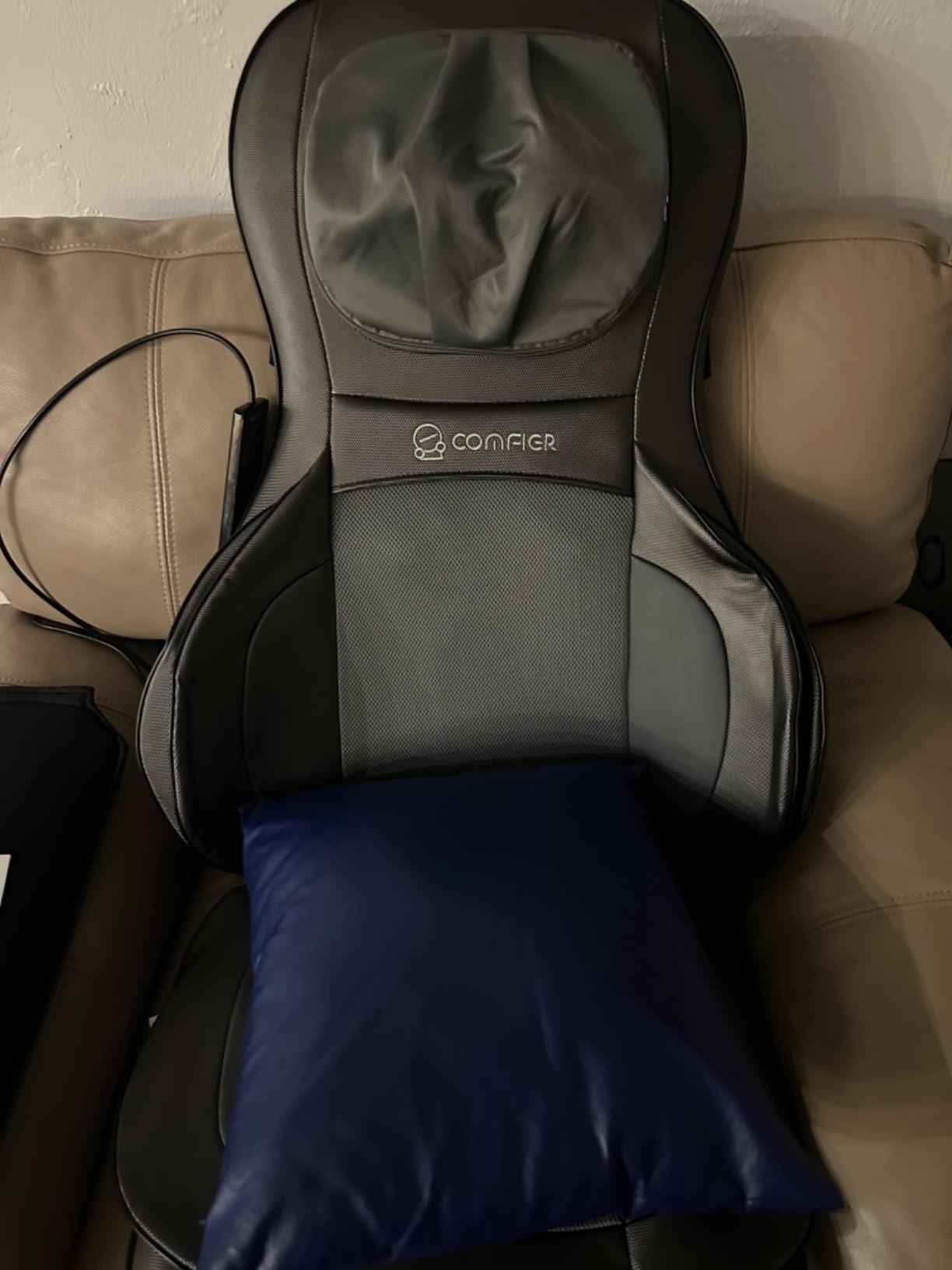 COMFIER Shiatsu Neck and Back Massager with Heat, Massage Chair Pad with Adjustable Neck, Rolling & Spot Back Massage, 3-Level Compression and Seat Vibration for Home Office Chairs customer photo 2