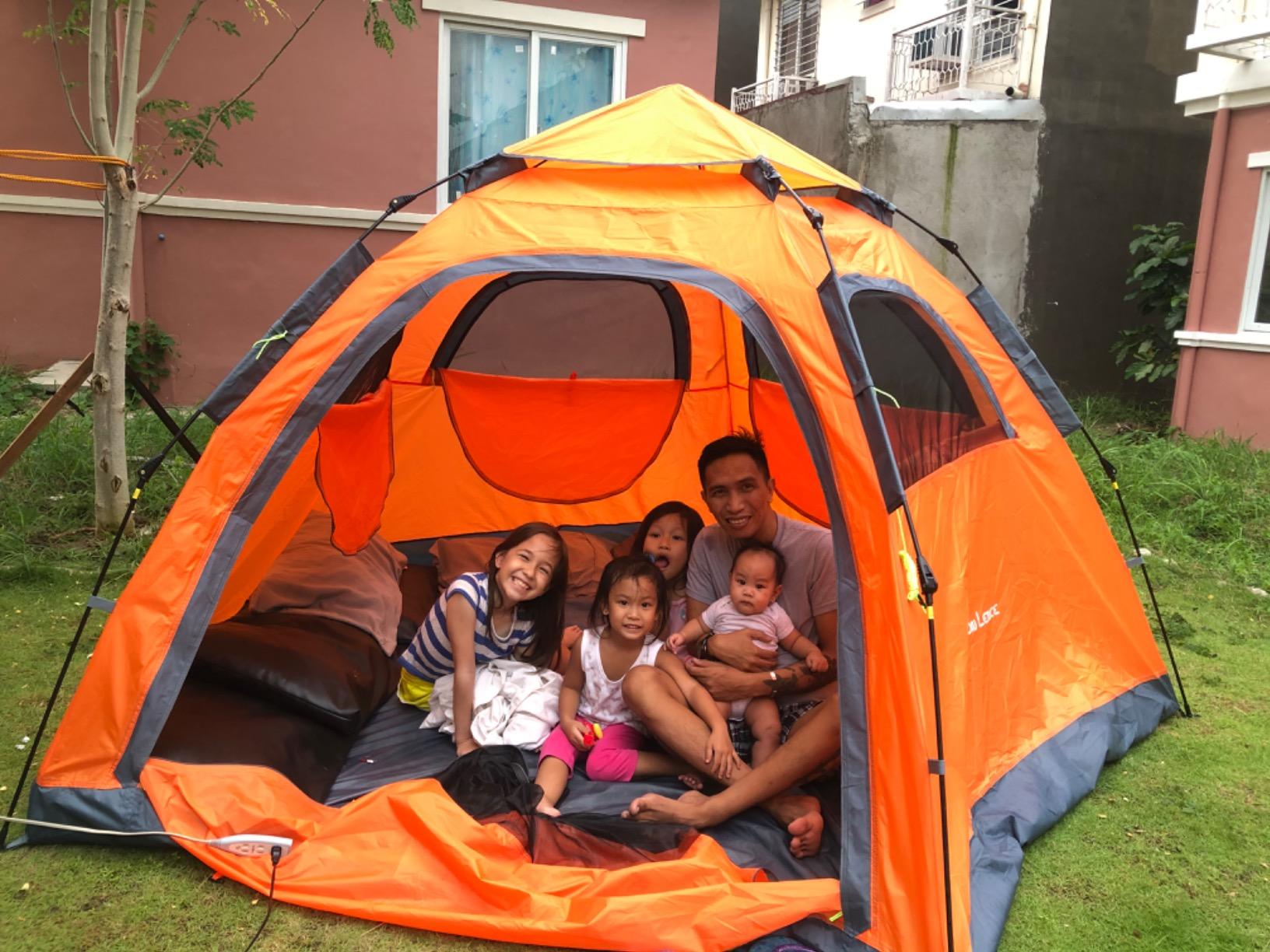 MOON LENCE Pop Up Camping Tent, 3-4 Person Automatic Instant Tent Portable Windproof for Backyard, Car Camping, Family Trips customer photo 1