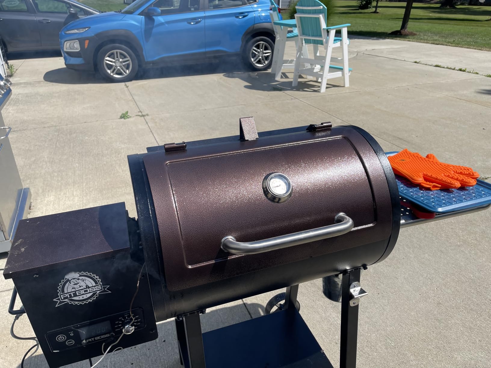 Pit Boss 440 Mahogany Series Wood Pellet Grill & Smoker with Flame Broiler and LED Digital Controller, 518-Sq. In. Cooking Space customer photo 2