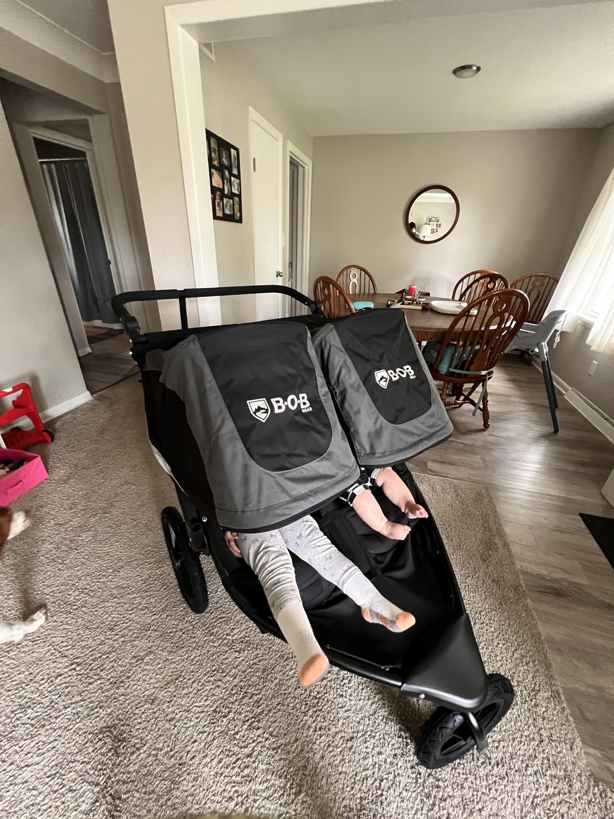 BOB Gear Revolution Flex 3.0 Duallie Jogging Stroller - Graphite Black | Versatile Double Jogger Stroller; All Terrain Stroller With Advanced Suspension & Air-Filled Tires; Car Seat Compatible customer photo 2