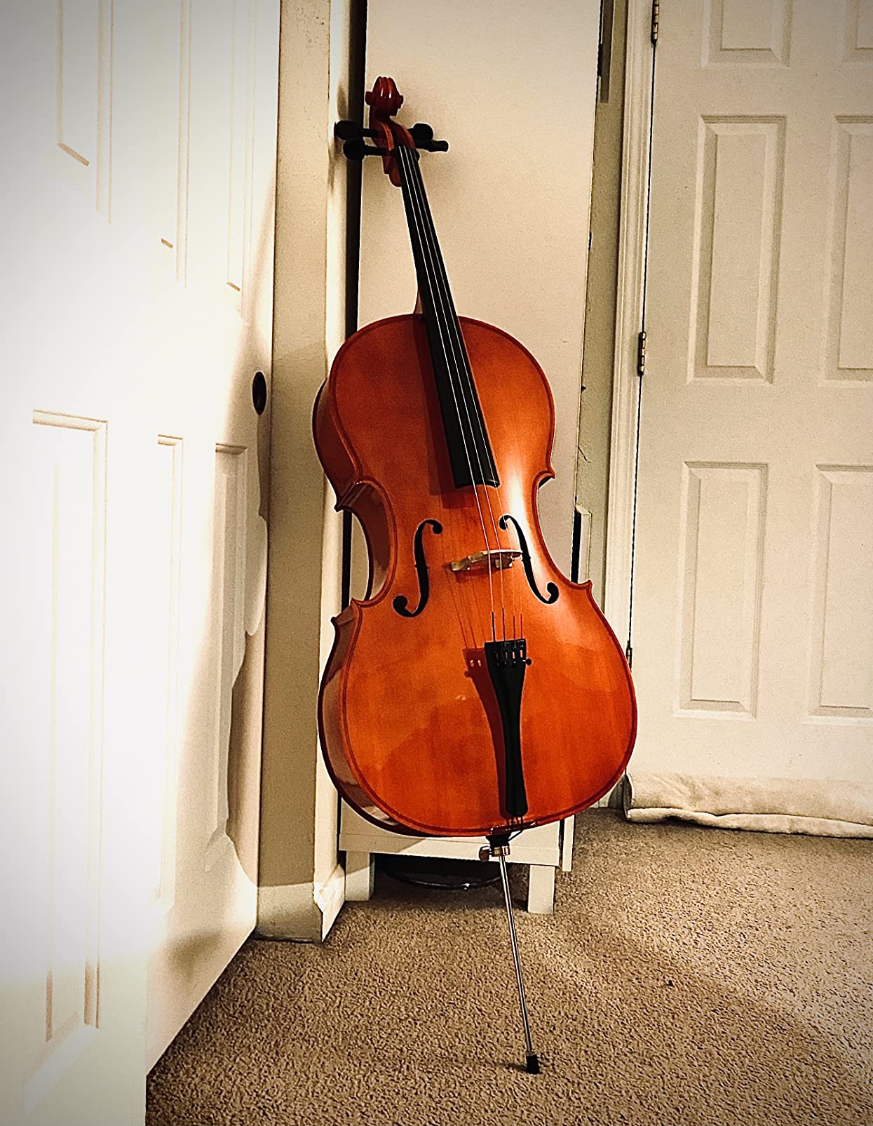 Cecilio 4/4 Full Size Cello with Hard & Soft Case, Stand, Bow, Rosin, Bridge and Extra Set of Strings, CCO-100 customer photo 2