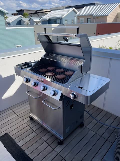 Monument Grills Larger Convertible 4 Burner Natural Gas Grill Stainless Steel Cabinet Style Propane Grills, LED Controls, Side Burner (Without Conversion Kit) customer photo 2