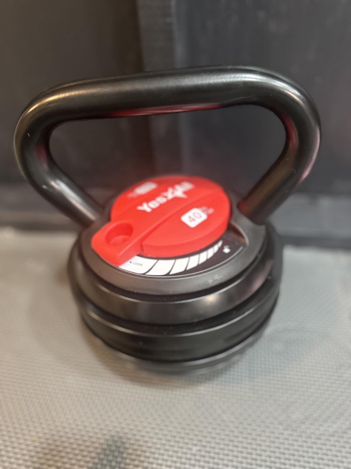 Yes4All Adjustable Kettlebell Set, 20-40 LB Weight Set, Solid Cast Iron Handle with Spacer Disks & Secure Lock, Space-Saving Kettlebell for Home Gym Strength Training, Black customer photo 2