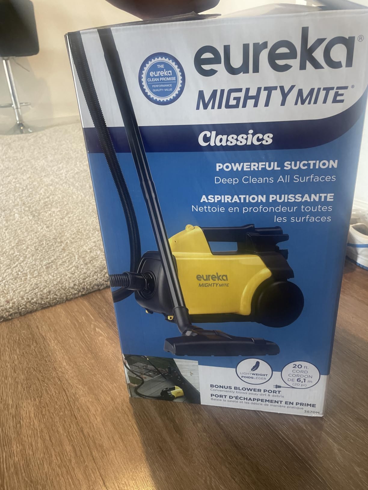 Eureka 3670M Canister Cleaner, Lightweight Powerful Vacuum for Carpets and Hard Floors, w/ 5bags,Yellow customer photo 2