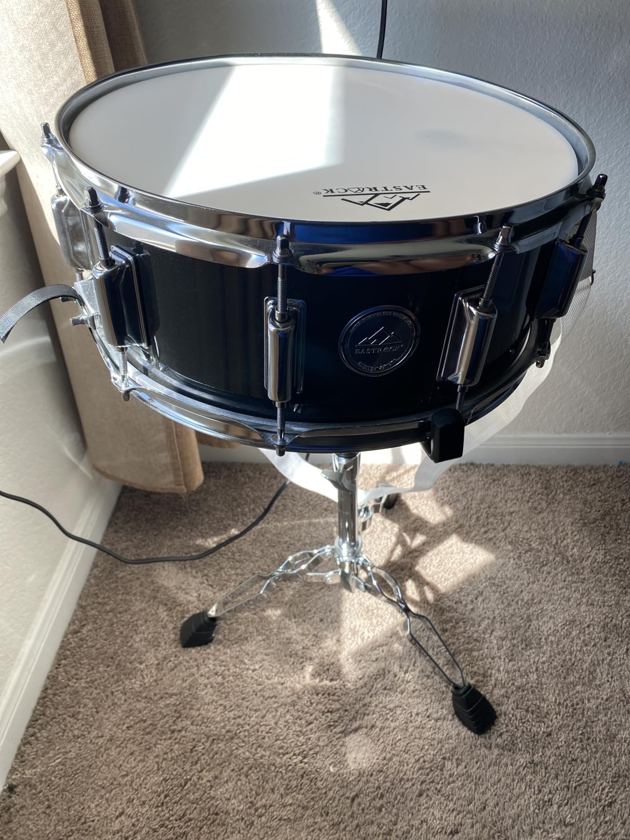 EASTROCK Snare Drum Set 14X5.5 Inches with stand for Student-Black | Beginner Snare Drums Kit with Gig Bag, Drumsticks, Stand, Drum Keys Coated Material Drum Head, 10-Lug Stable Tuning System customer photo 2