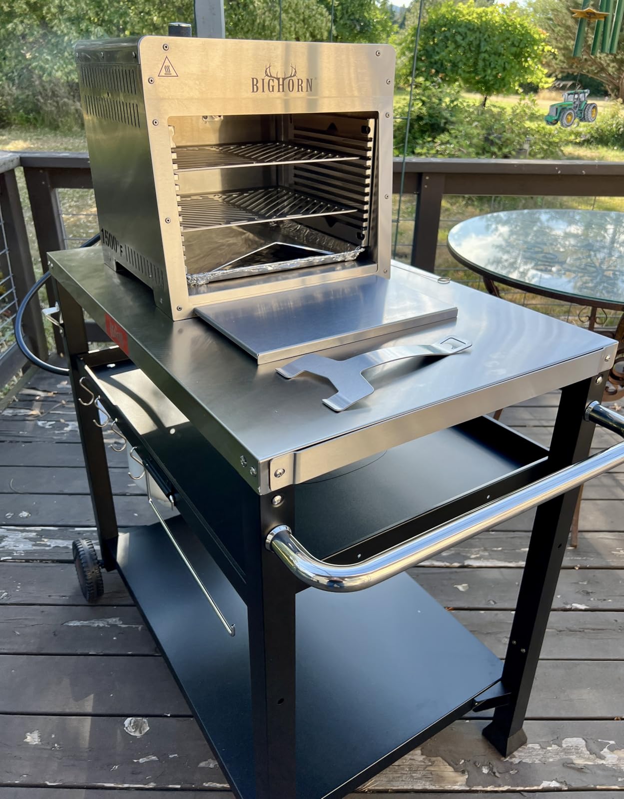 BIG HORN OUTDOORS 1500°F Infrared Propane Gas Grill - Portable Steak Broiler & Sear Station, Outdoor Salamander BBQ, Stainless Steel, 16 inch customer photo 1