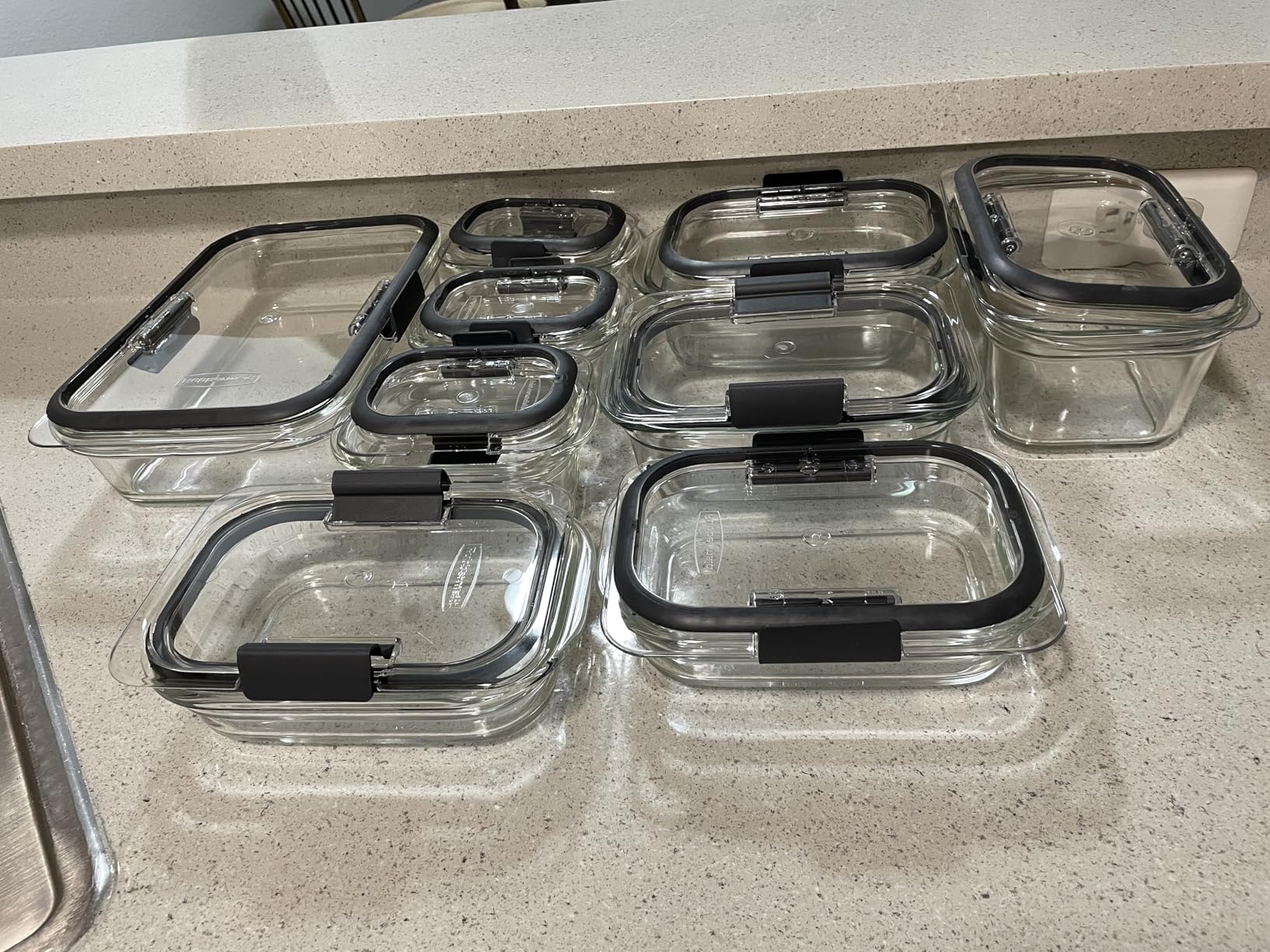 Rubbermaid Brilliance Glass Food Storage Containers, Assorted Sizes, Set of 9, BPA-Free, Leak-Proof, Clear customer photo 2