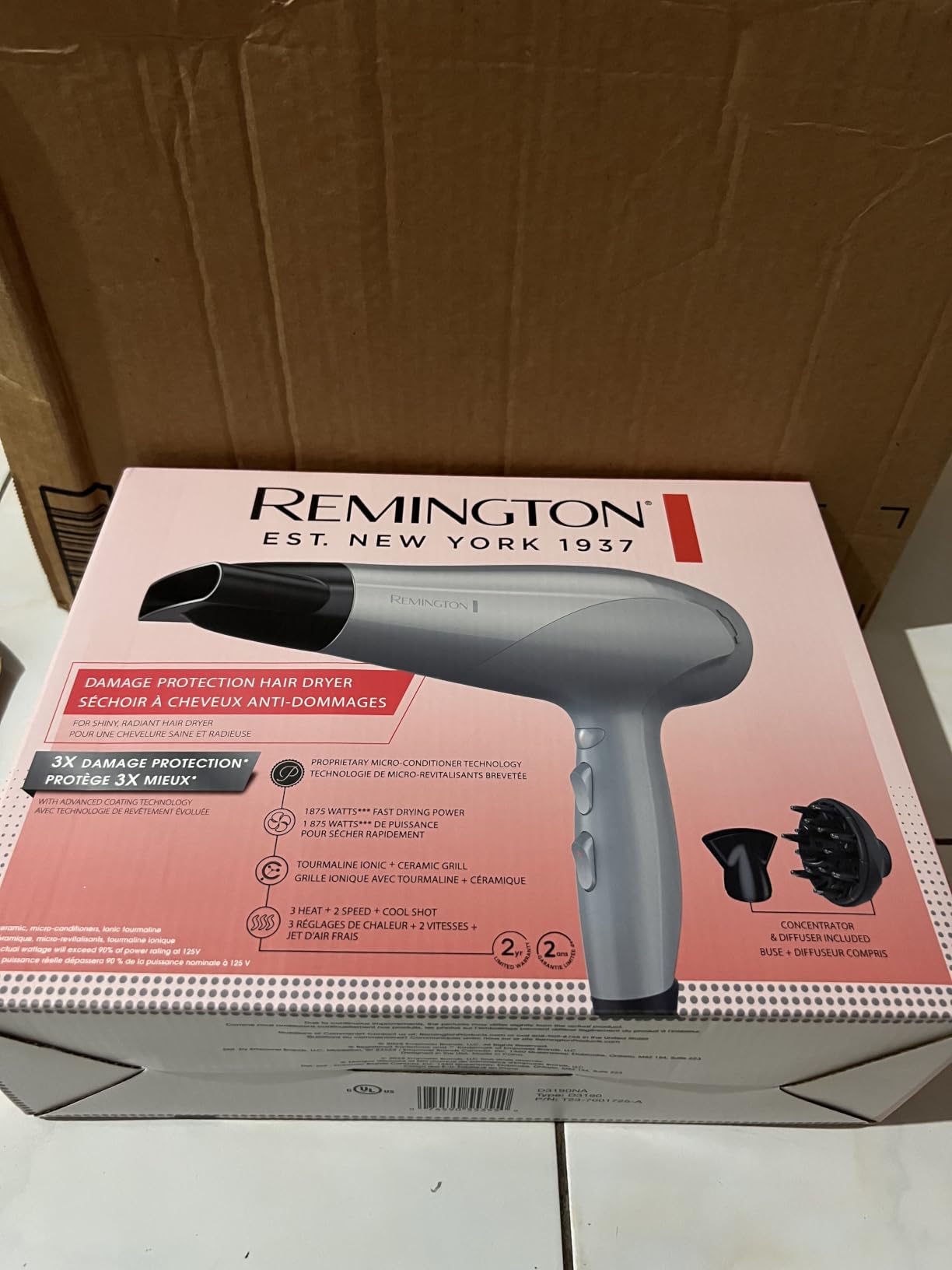 Remington Damage Protection Hair Dryer, Ceramic Ionic Technology customer photo 2