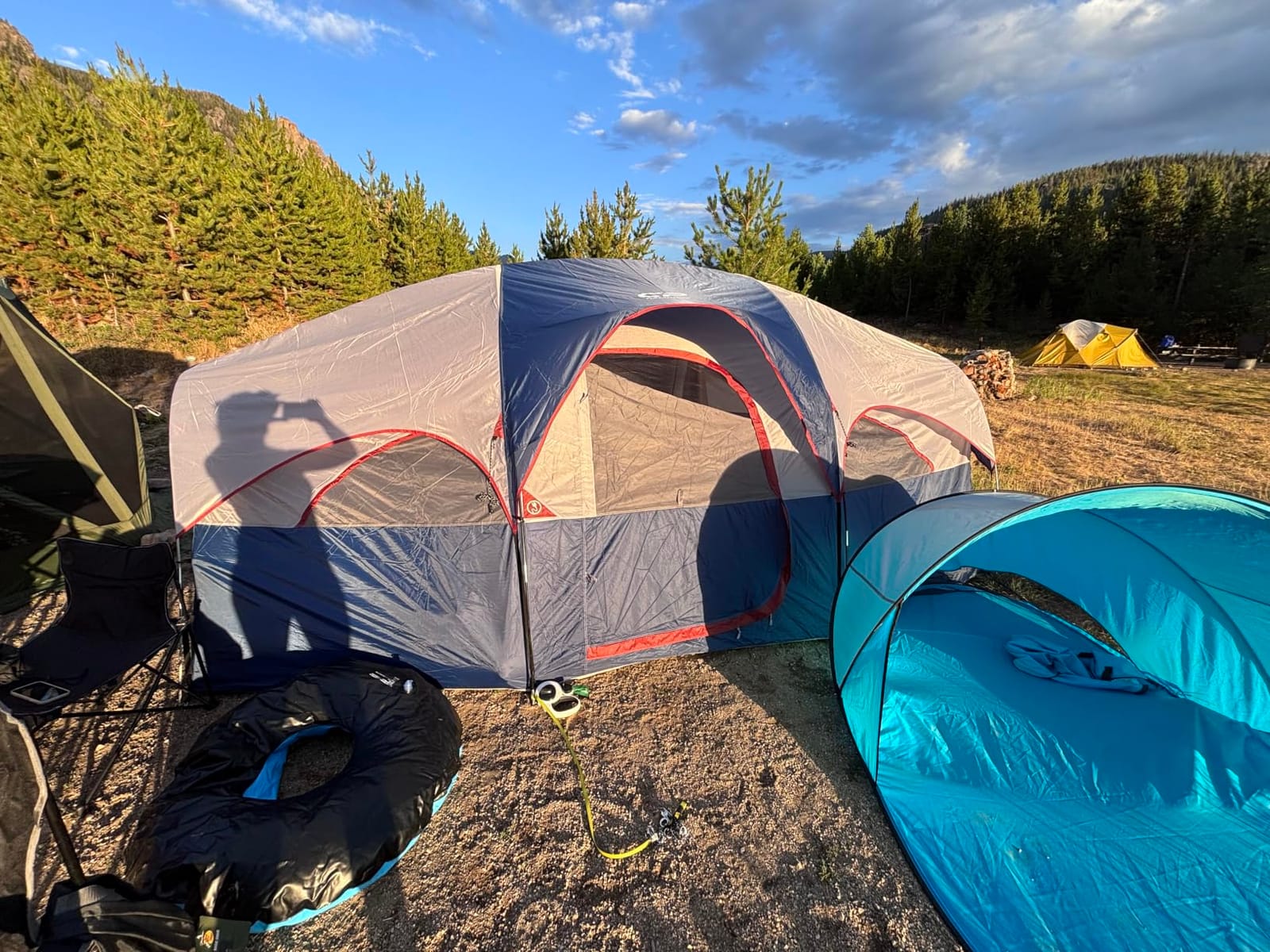 CAMPROS CP 8 Person Camping Tent, Room Divider, Rainfly, Weather Resistant | Family tent with 5 large mesh windows, double-layer design, and a carry bag, 14' x 9' x 72