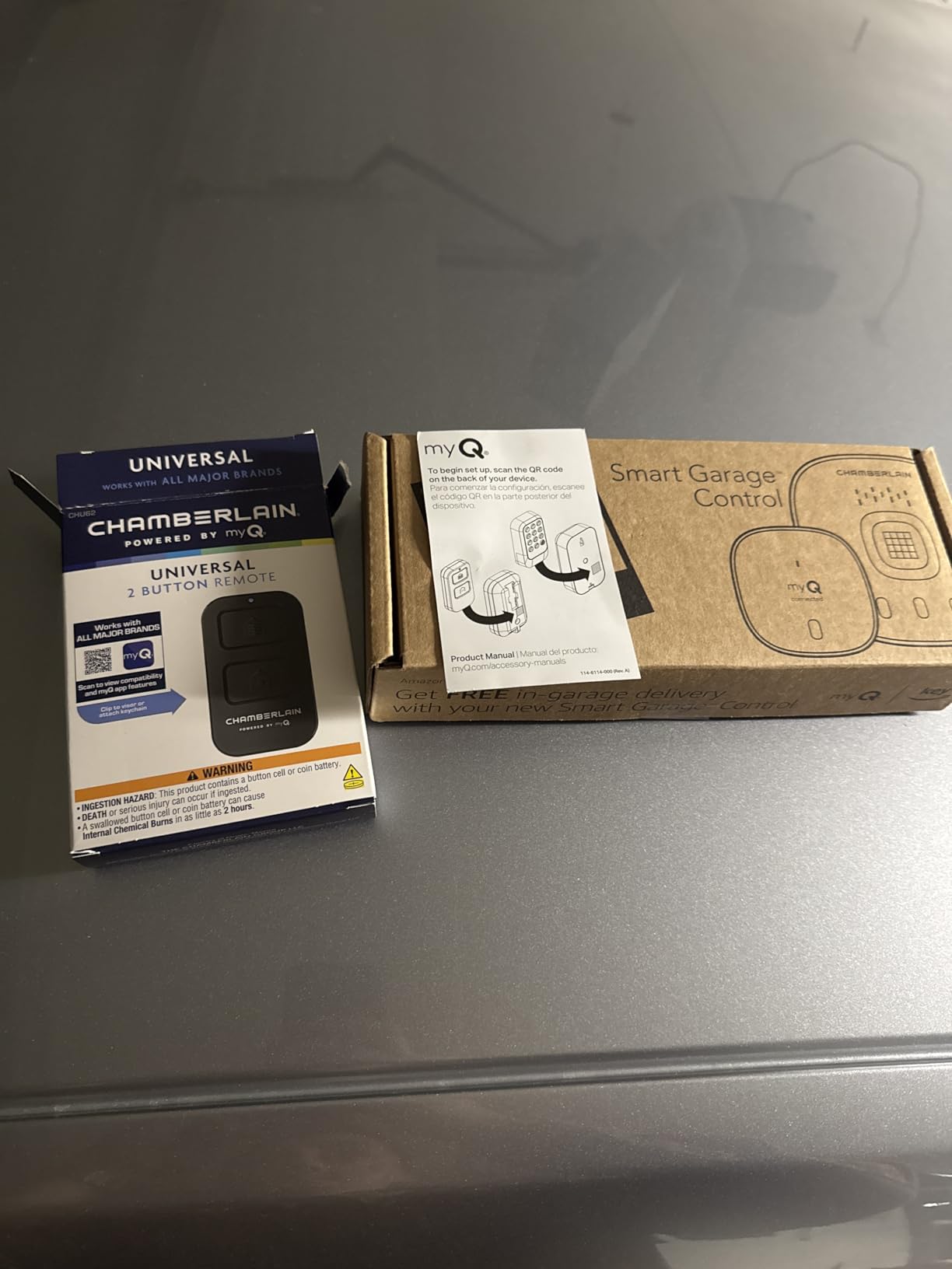 CHAMBERLAIN Smart Garage Control - Wireless Garage Hub and Sensor with Wifi & Bluetooth - Smartphone Controlled, myQ-G0401-ES, White customer photo 1