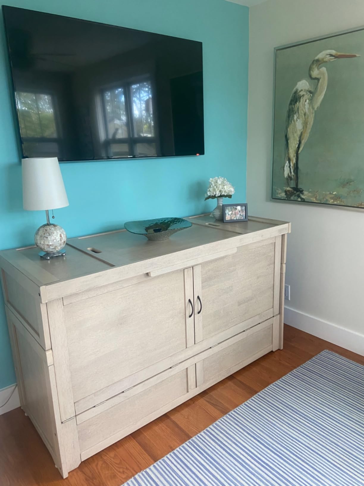 NIGHT & DAY Furniture Murphy Cube Cabinet Bed Pre-Assembled Queen (Rural Gray) customer photo 1