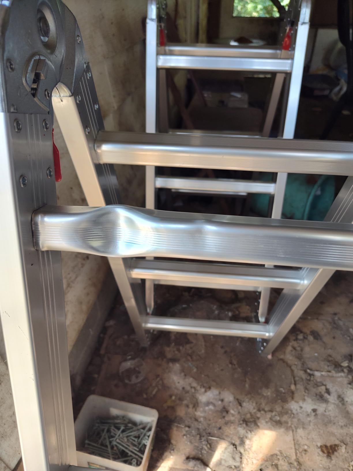 LUISLADDERS Folding Ladder Multi-Purpose Aluminium Extension 7 in 1 Step Heavy Duty Combination EN 131 Standard (12.5 Feet) customer photo 2