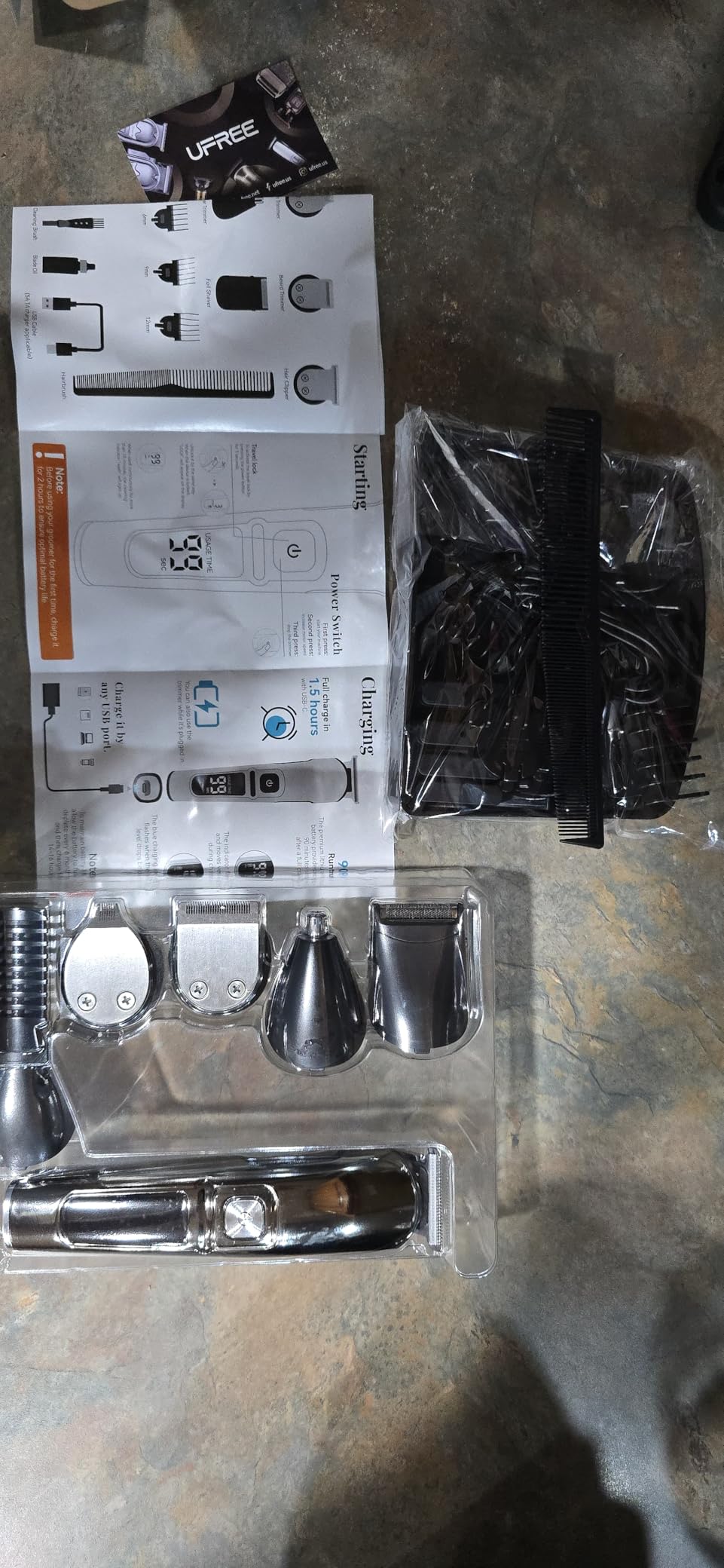 Ufree Beard Trimmer for Men, Waterproof Electric Razor, Grooming Kit customer photo 1