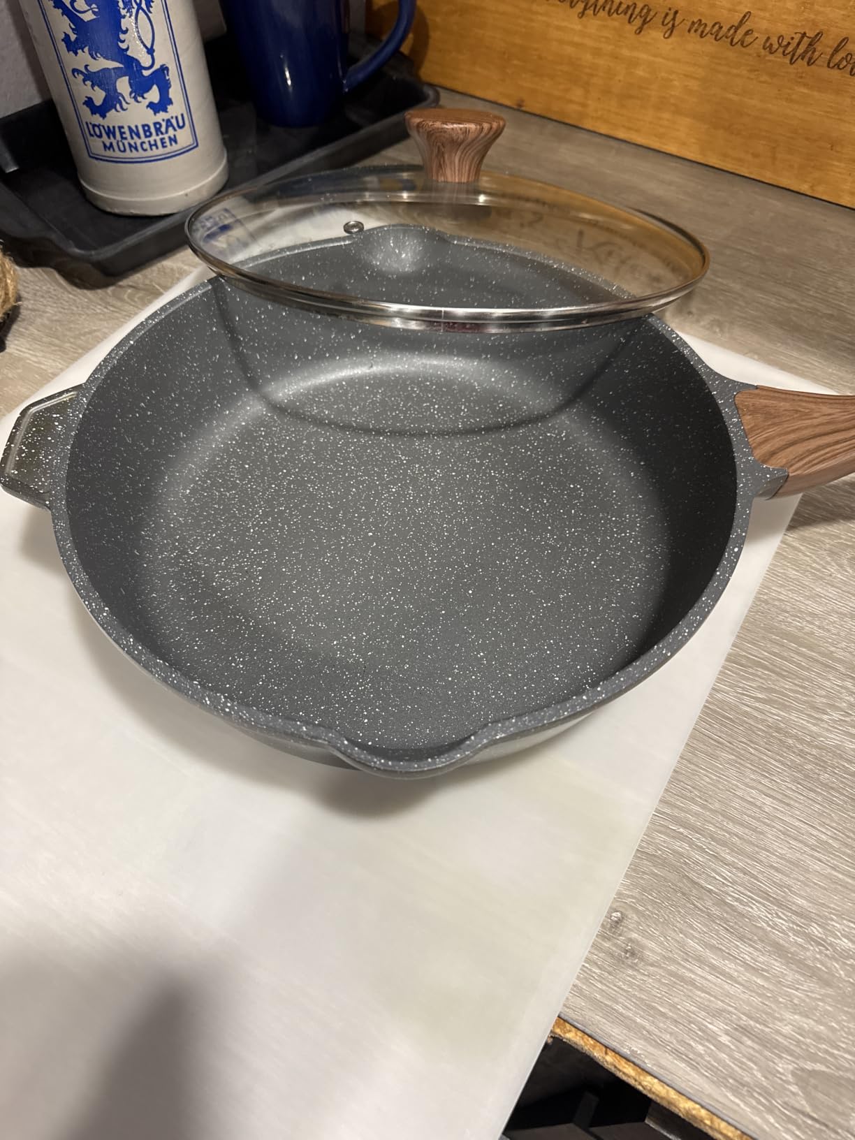 SENSARTE Nonstick Skillet, Deep Frying Pan 10/11/12-inch, Saute Pan with Lid, Stay-cool Handle, Healthy Stone Cookware Cooking Pan, Induction Compatible (10-Inch/3.5QT) customer photo 1
