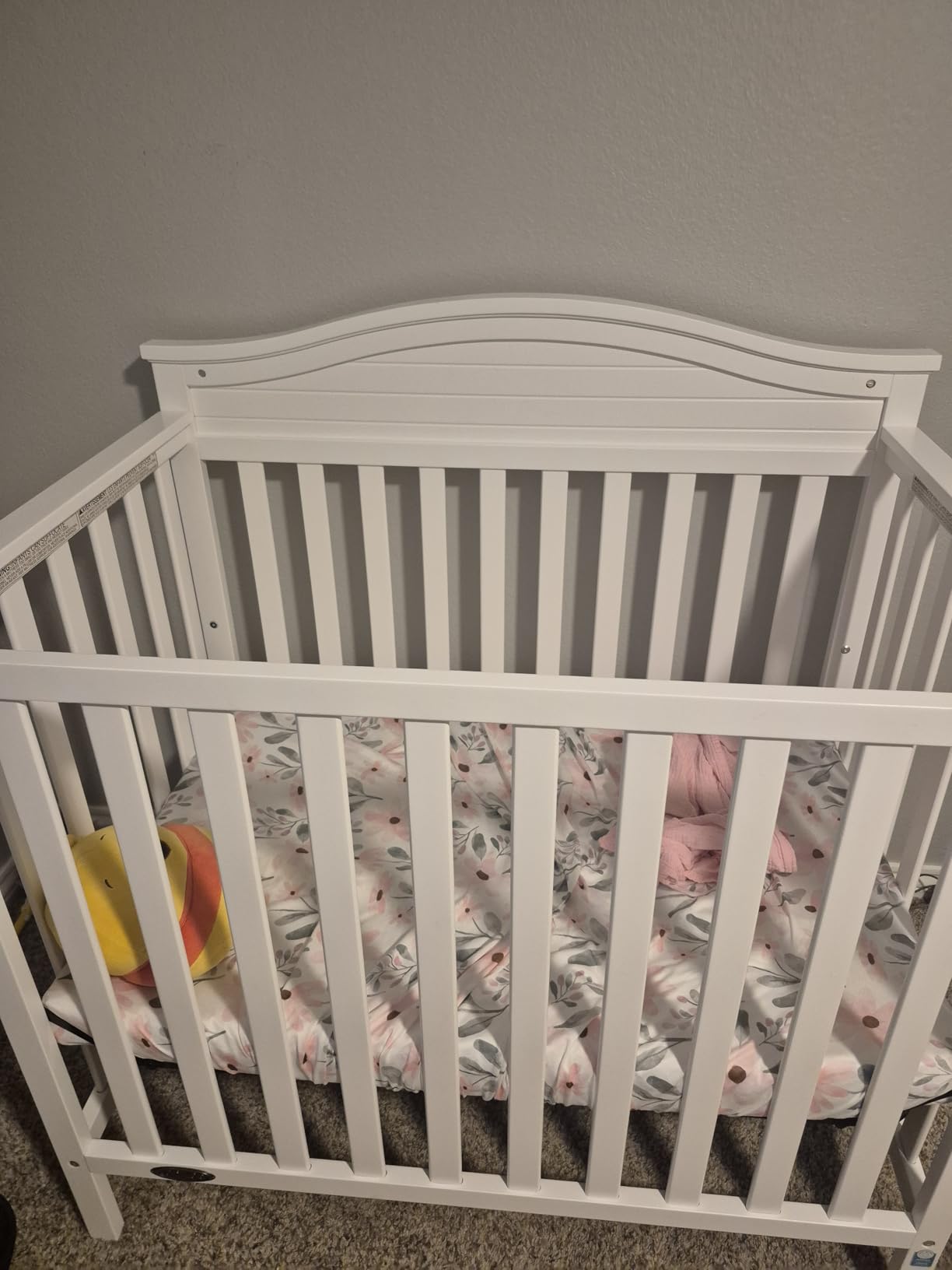 Graco Stella 4-in-1 Convertible Mini Crib with Bonus Mattress, Pebble Gray | GREENGUARD Gold Certified, Converts to Daybed and Twin-Size Bed, 2.75-in Mini Crib Mattress Included, Ideal for Small Spaces customer photo 2