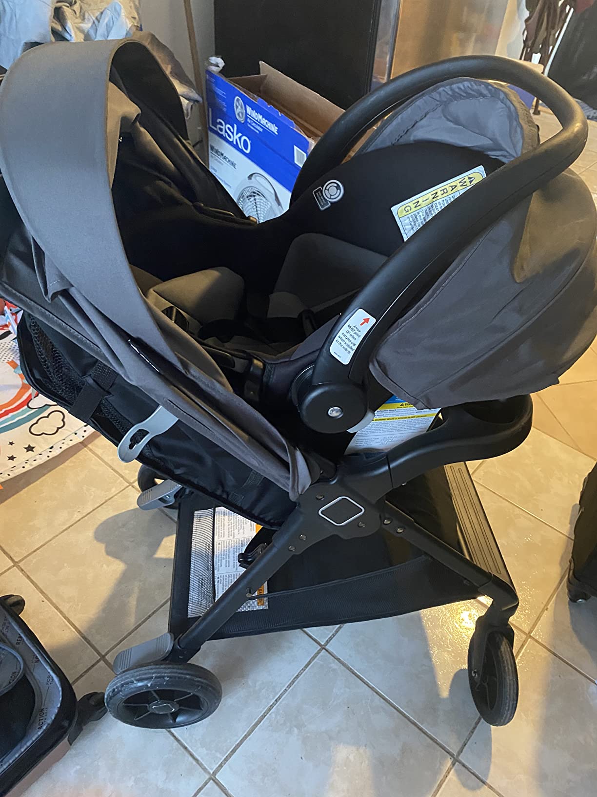 Safety 1st Smooth Ride Travel System Stroller and OnBoard FLX Infant Car Seat, Newborn to Toddler Baby Combo, Easy-Install, Large Canopy, Ample Storage, Foldable, Rear-Facing 4-30 lbs, Black Cherry customer photo 2