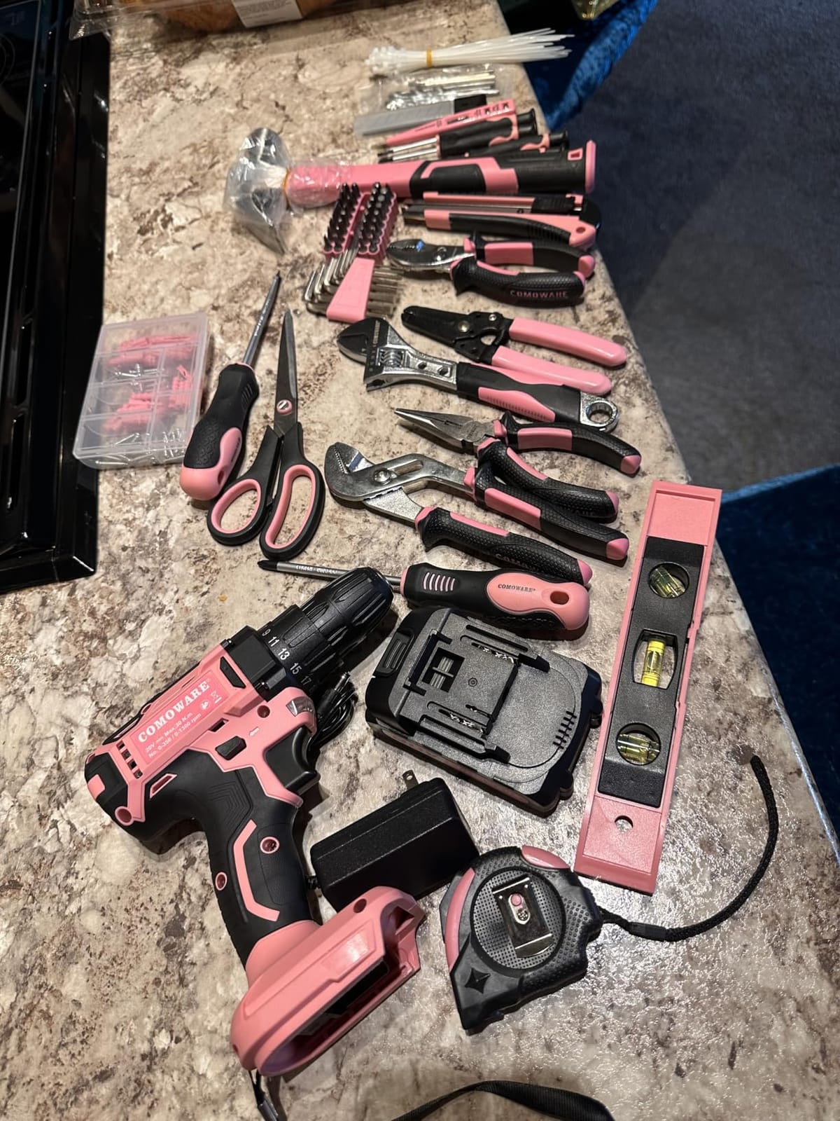 COMOWARE Cordless Drill, Electric Power Drill & Bits Set w/Charger& Battery | with 1 Battery & Charger, 3/8