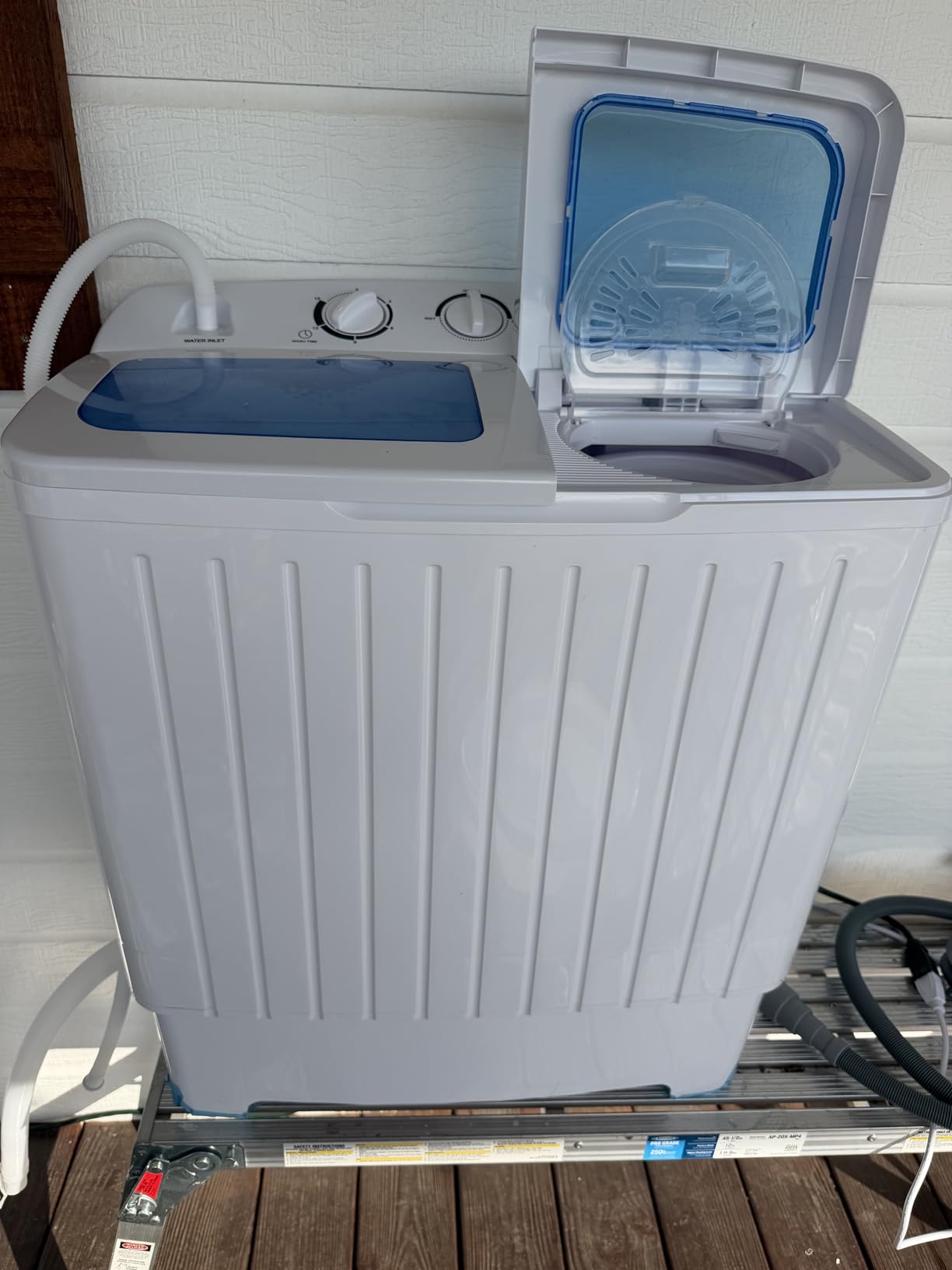 COSTWAY Portable Washing Machine, 12Lbs Washer and 8Lbs Spinner, Blue+White customer photo 1