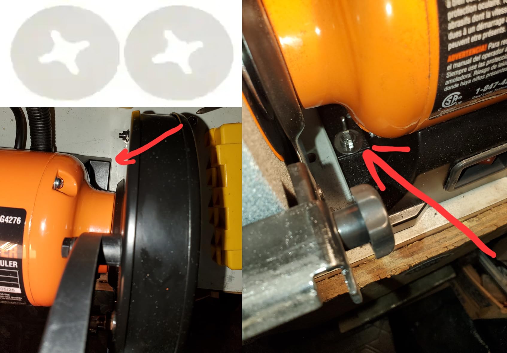 WEN BG4276 2.1-Amp 6-Inch Single Speed Bench Grinder with Flexible Work Light, Black,orange customer photo 1