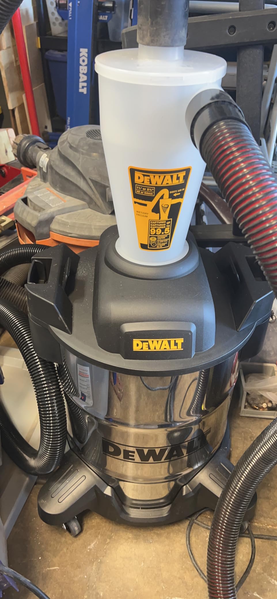 DEWALT 10 Gallon Cyclone Dust Separator for Wet/Dry Shop Vacuums, DXVCS003 customer photo 2