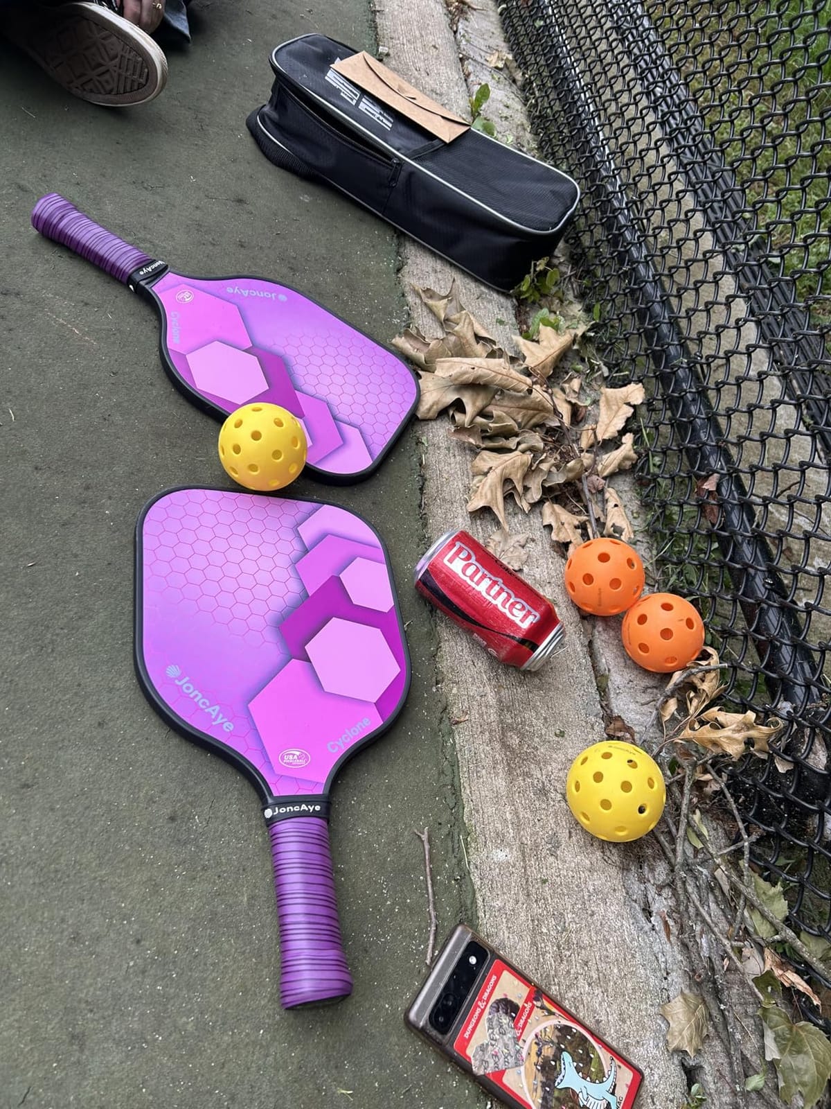 JoncAye Pickleball Paddles Set of 4 or 2 Fiberglass Rackets USAPA Approved | Lightweight Pickle Ball Equipment, 4 Outdoor Indoor Balls, Racquet Bag, Overgrip, for Beginners, Adult, Youth, Men & Women customer photo 1