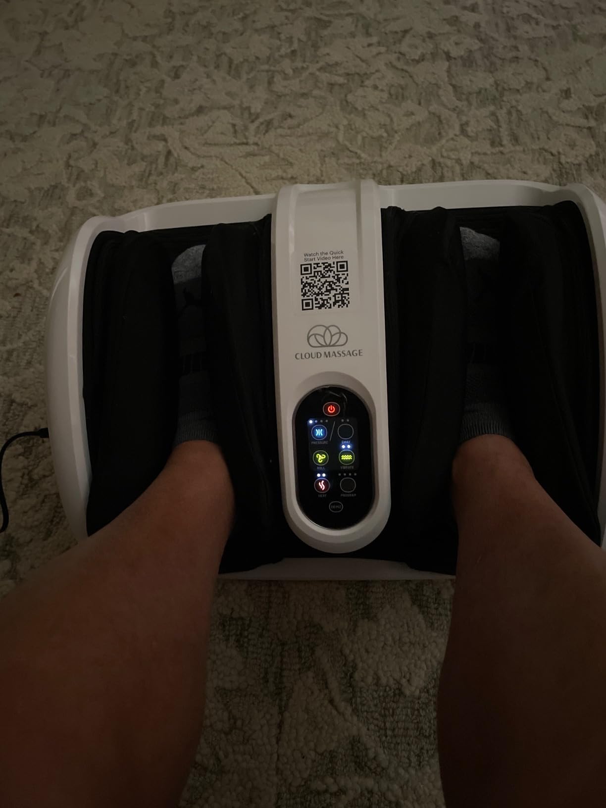 Cloud Massage Shiatsu Foot Massager with Heat, Standard Size, White customer photo 2