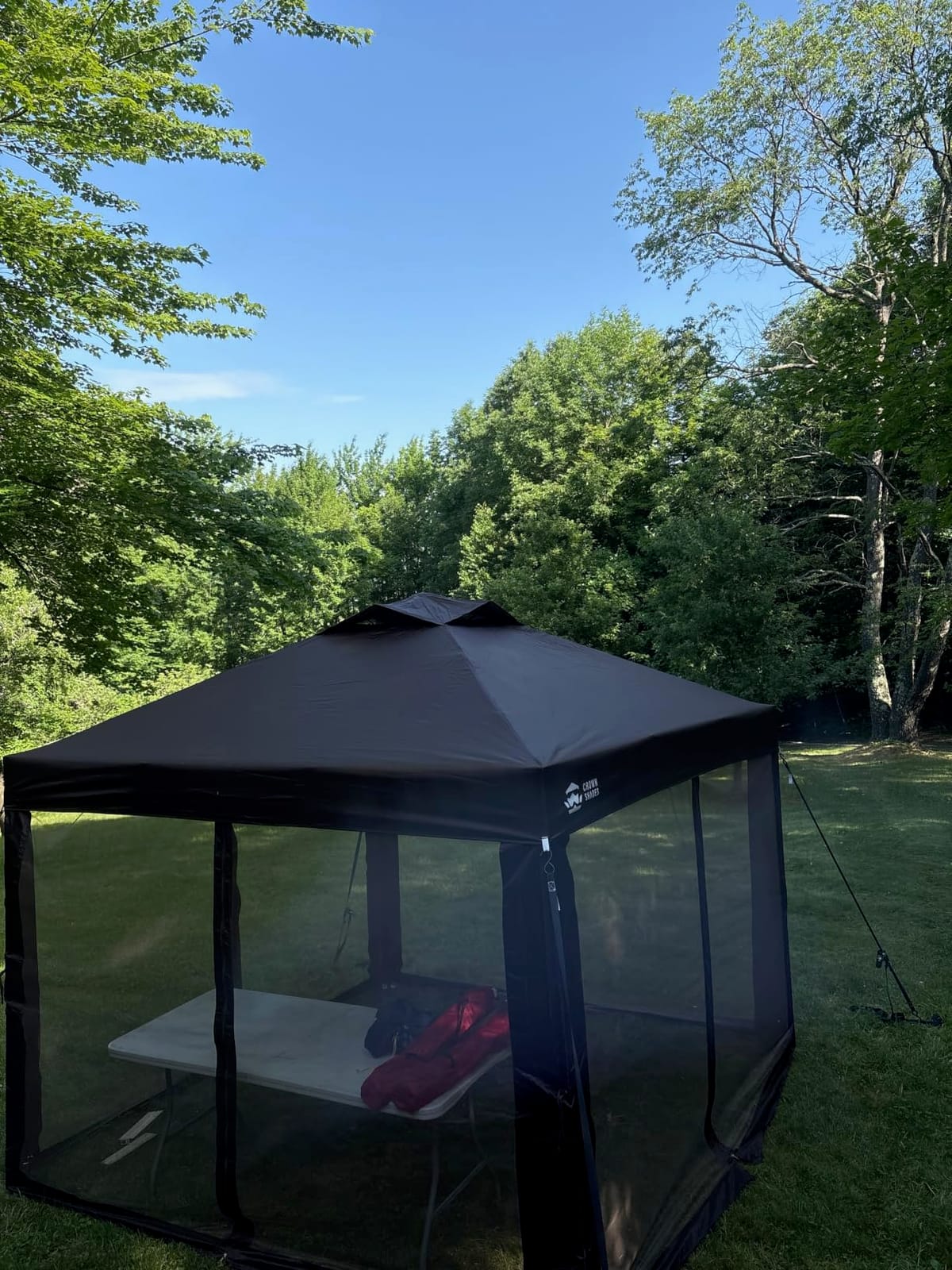 CROWN SHADES 13x13 Pop Up Gazebo, Canopy Tent, Gazebos on Clearance - Outdoor Gazebo for Backyard & Patio Furniture - Carpa Pop Up Tent with Wheeled STO-N-Go Cover Bag (Beige & Coffee) customer photo 1