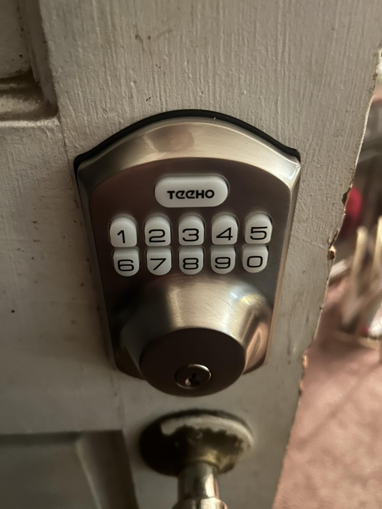TEEHO TE001 Keyless Entry Door Lock with Keypad - Smart Deadbolt Lock for Front Door with 2 Keys - Auto Lock - Easy Installation - Satin Nickel customer photo 2