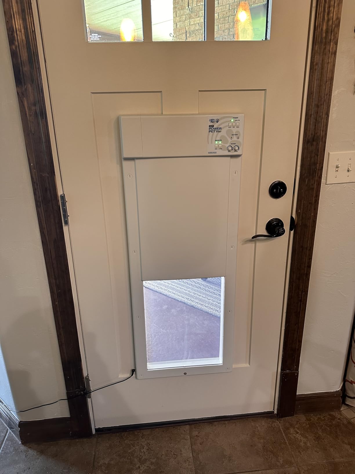 Power Pet WiFi Automatic Electronic Pet Door by High Tech Pet - Pet Operated Dog Door, App Control, 24/7 Scheduling, Secure, Air Tight, for Large Dogs (30-100 lbs.) Door Mount, Easy Install - PX2-WIFI customer photo 1