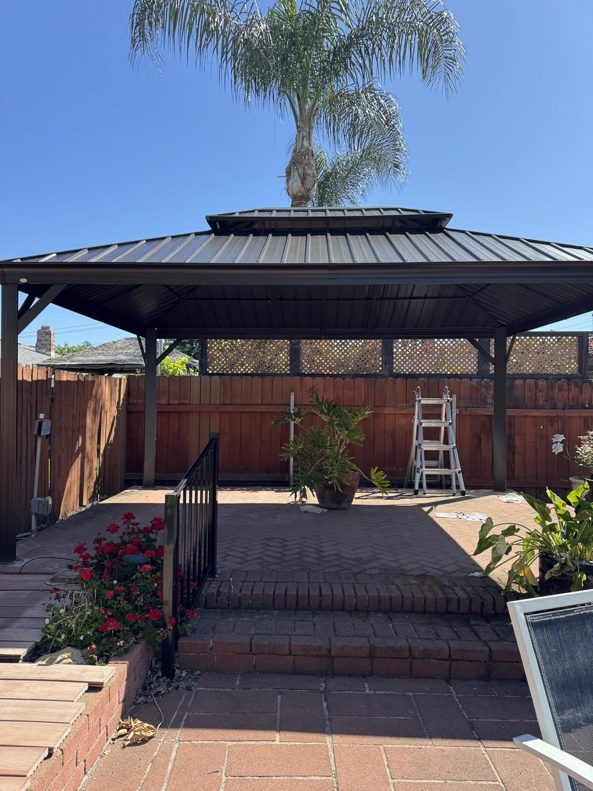 Kozyard Alexander 10' x 12' Hardtop Gazebo, Aluminum Frame with Galvanized Steel Double Roof, Outdoor Permanent Pavilion with Curtains and Netting for Patio, Backyard, Deck, Lawn (Gray) customer photo 1