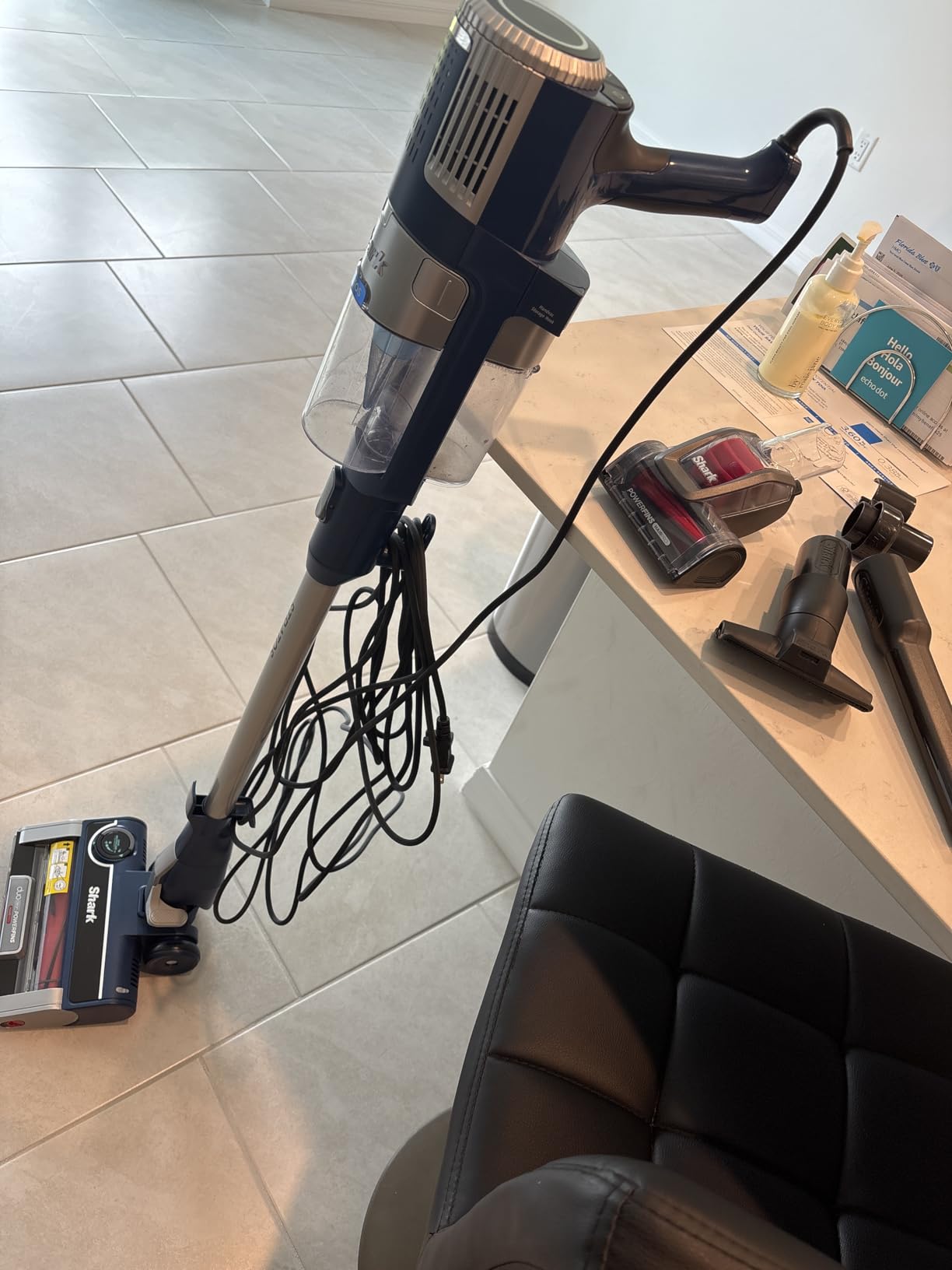 Shark Stratos Corded Stick Vacuum, DuoClean PowerFins, Navy, HZ3002 | Under-3-Lb Hand Vac, Self-Cleaning Brushroll, HEPA Seal, Odor Neutralizer, LED Headlights, Crevice and Upholstery Tools customer photo 2