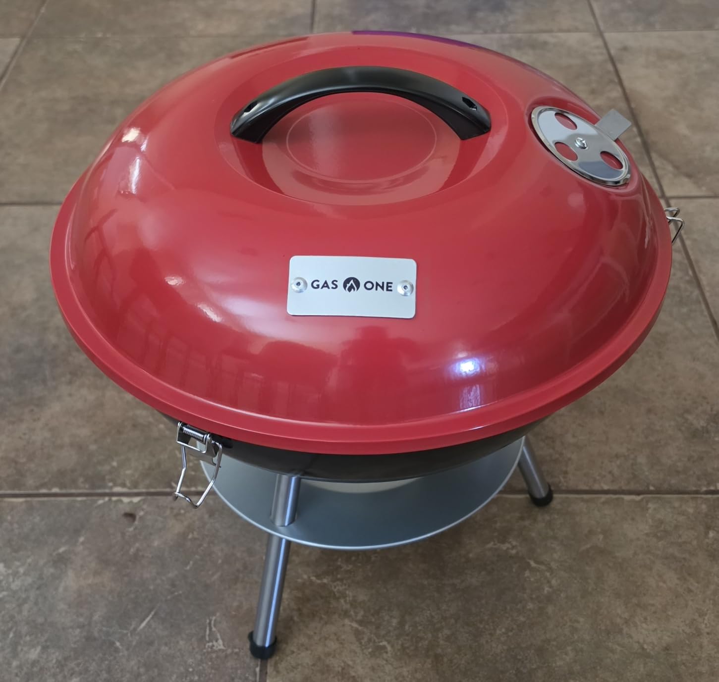 Gas One - 14-inch Portable Barbecue Grill with 3-Point Locking Lid for Heat Preservation - Dual Venting System - Small Charcoal Grill for Backyard, Camping, Boat customer photo 1