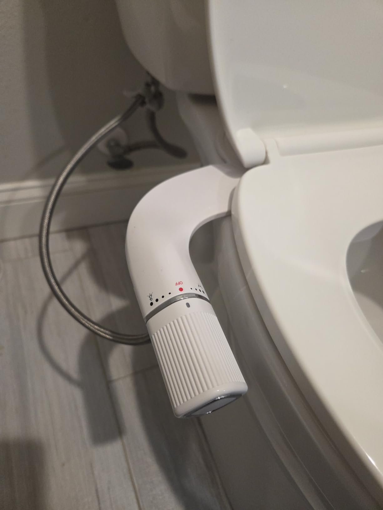 Ultra-Slim Bidet Attachment for Toilet - Dual Nozzle (Frontal & Rear Wash) with Adjustable Cold Water Pressure and Stainless Steel Inlet - Hygienic Solution for Fresh Cleanliness, Silver customer photo 2