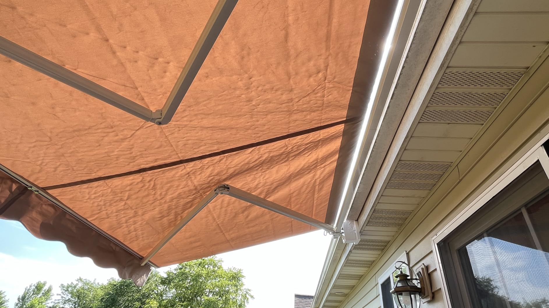 AECOJOY 13'×10' Patio Awning Retractable Awning Sun Shade Awning Cover Outdoor Patio Canopy Sunsetter Deck Awnings with Manual Crank Handle, Beige customer photo 1