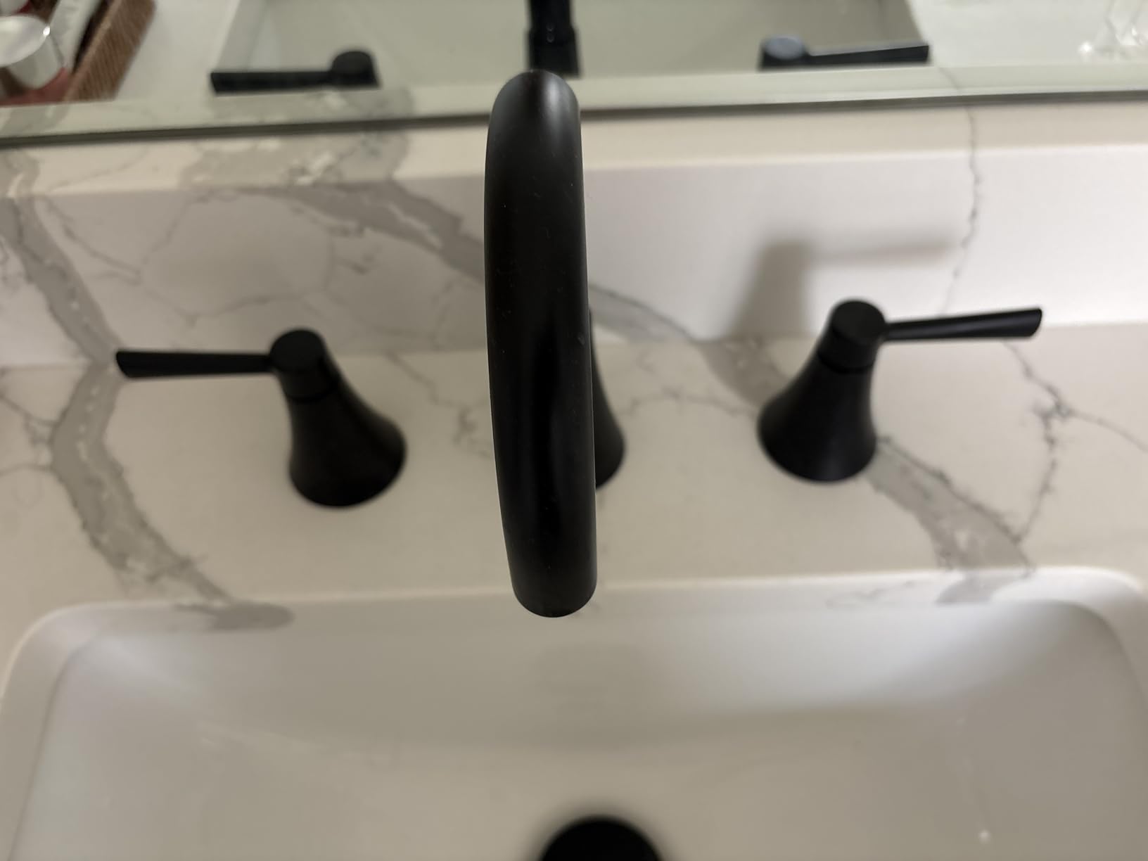 Moen 84023SRN Ronan 2-Handle Widespread Bathroom Faucet, BN | Bathroom sink faucet, widespread 2-handle design, valve included, spot resist finish, modern style customer photo 2