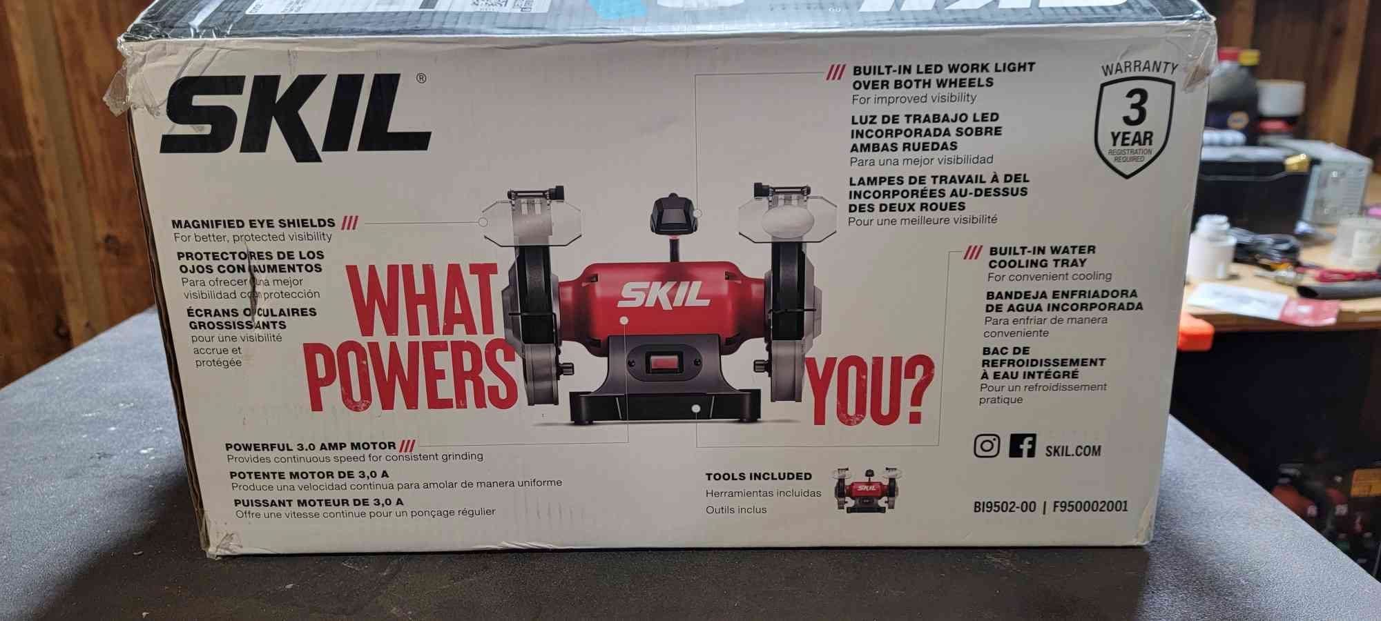 SKIL 3.0 Amp 8 In. Bench Grinder with Built-in Water Cooling Tray & LED Work Light (BI9502-00) customer photo 2