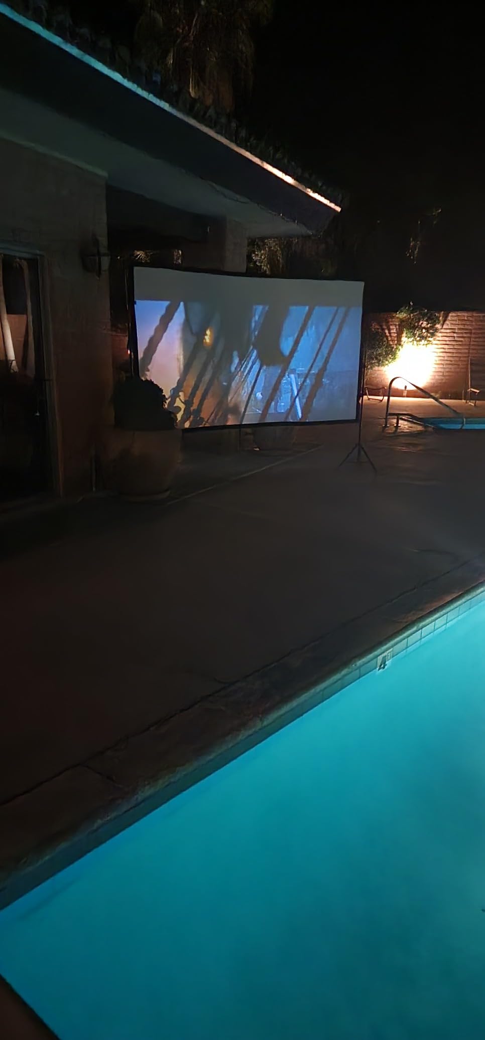 120 Inch Projector Screen with Stand for TOWOND Outdoor 4K Backyard Movies | Lightweight 19mm tripod, front/rear 16:9 screen and carry bag for backyard movie nights, camping and indoor use. customer photo 2