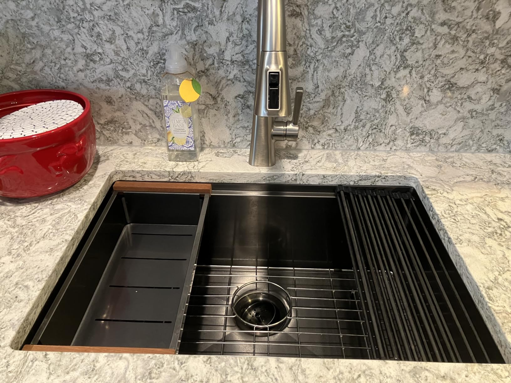 Sarlai 30 Kitchen Sink Stainless Steel - 30 Inch Kitchen Sink Undermount Ledge Workstation 16 Gauge Stainless Steel Single Bowl Rectangular Under Counter Kitchen Sinks with Accessories customer photo 1