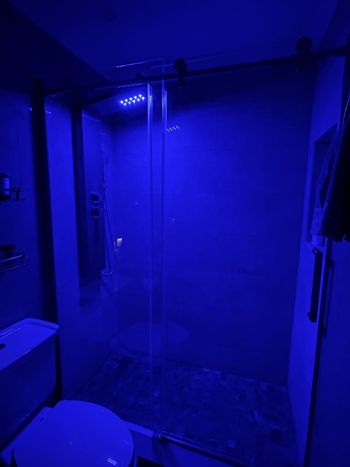 ROVOGO LED Shower Panel Tower System with Rainfall Waterfall Shower Head, Body Jets, Handheld, Tub Spout and Lights, 46.5