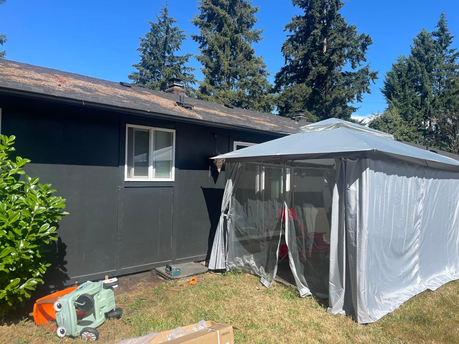 LAUSAINT HOME 10'x13' Outdoor Gazebo, Metal Frame Heavy Duty Patio Canopy Tent Shelter with Double Roofs, Mosquito Nettings and Privacy Screens for Backyard, Garden, Lawn, Gray customer photo 2