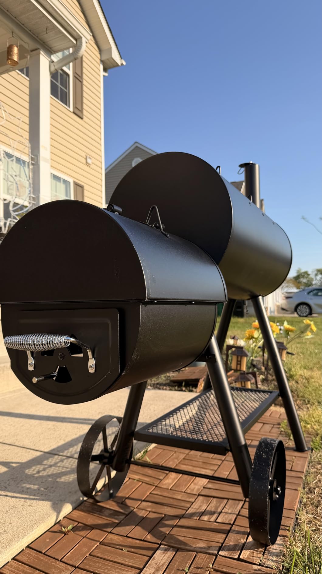 Sophia & William Charcoal Grills with Smoker Large 941 SQ.IN. Cooking Area, Outdoor Barrel Offset Smoker Grills Heavy-Duty, Barbecue Grill & Smoker Combo for Backyard BBQ customer photo 2