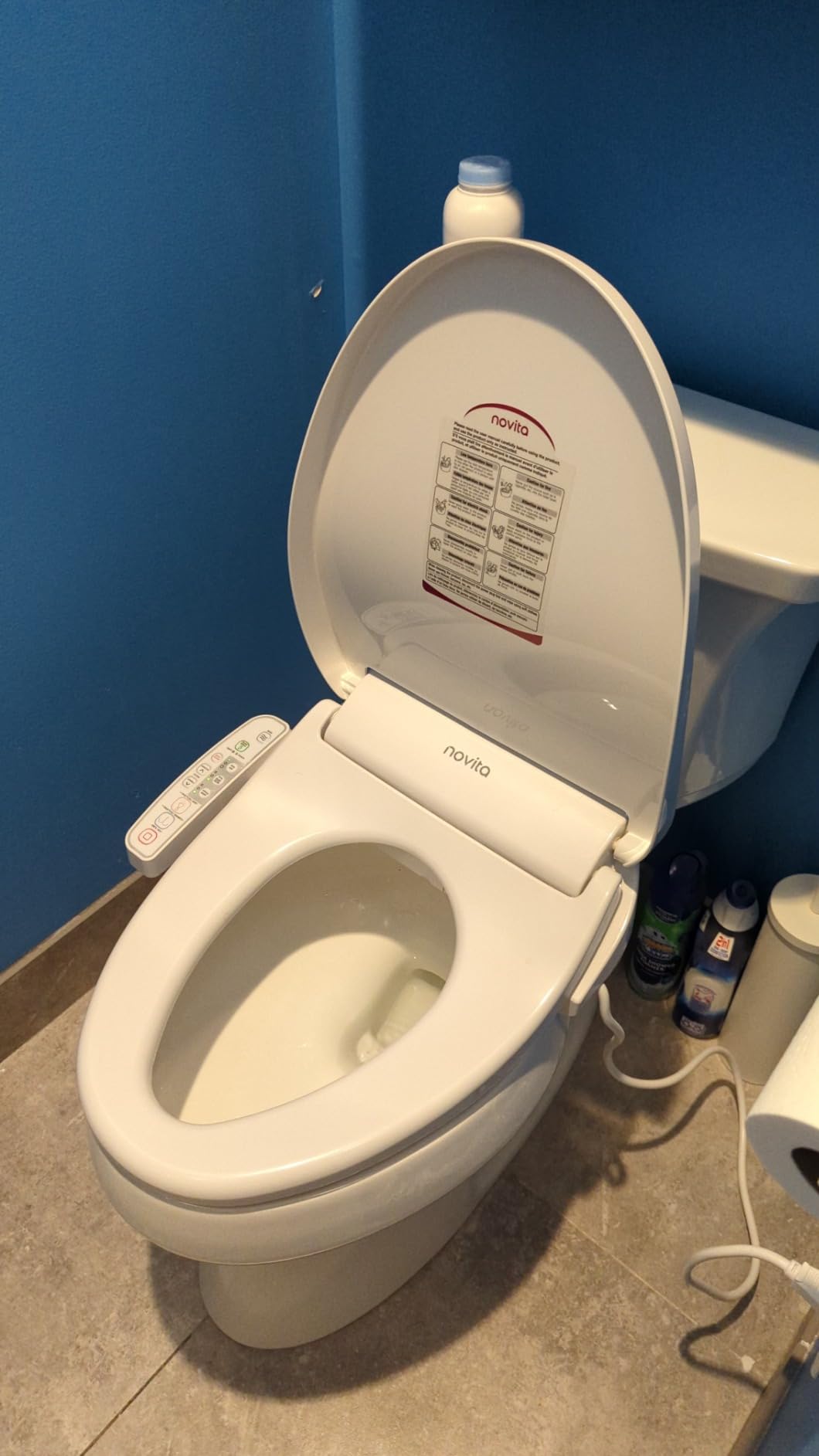 Kohler PureWash E580 Elongated Bidet Toilet Seat, White, Quiet-Close Lid Prevents Slamming, Self-Cleaning Wand, Adjustable Water Pressure with Multiple Cleansing Options customer photo 2