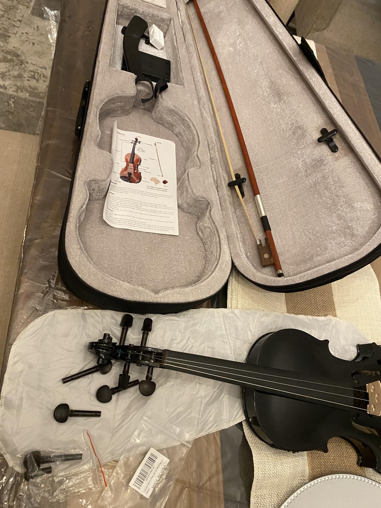 Ktaxon Acoustic Electric Violin, 4/4 Violin with EQ and Accessories, Black customer photo 2