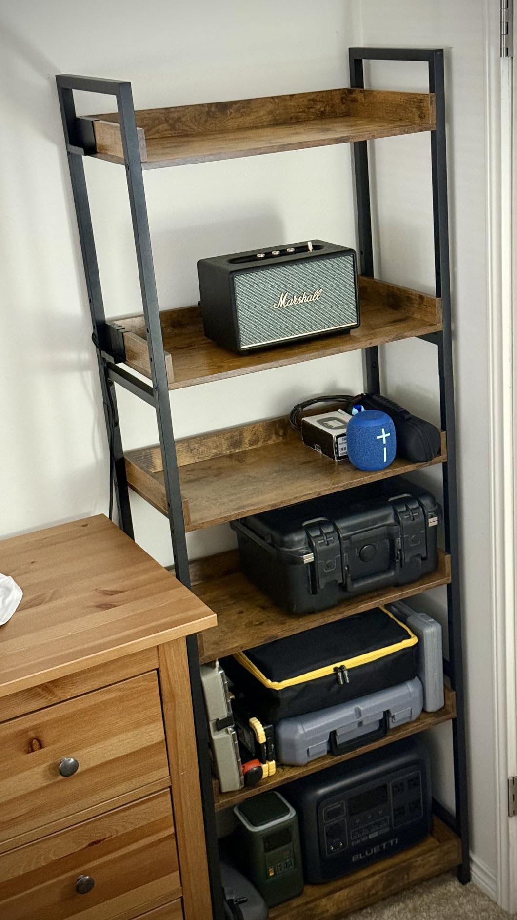 HCHQHS Adjustable 6 Tier Open Bookcase, Rustic Farmhouse Book Shelves, Industrial Wood and Black Metal Bookshelves, Mid Century Bookcase for Home Office Living Room Bedroom customer photo 1